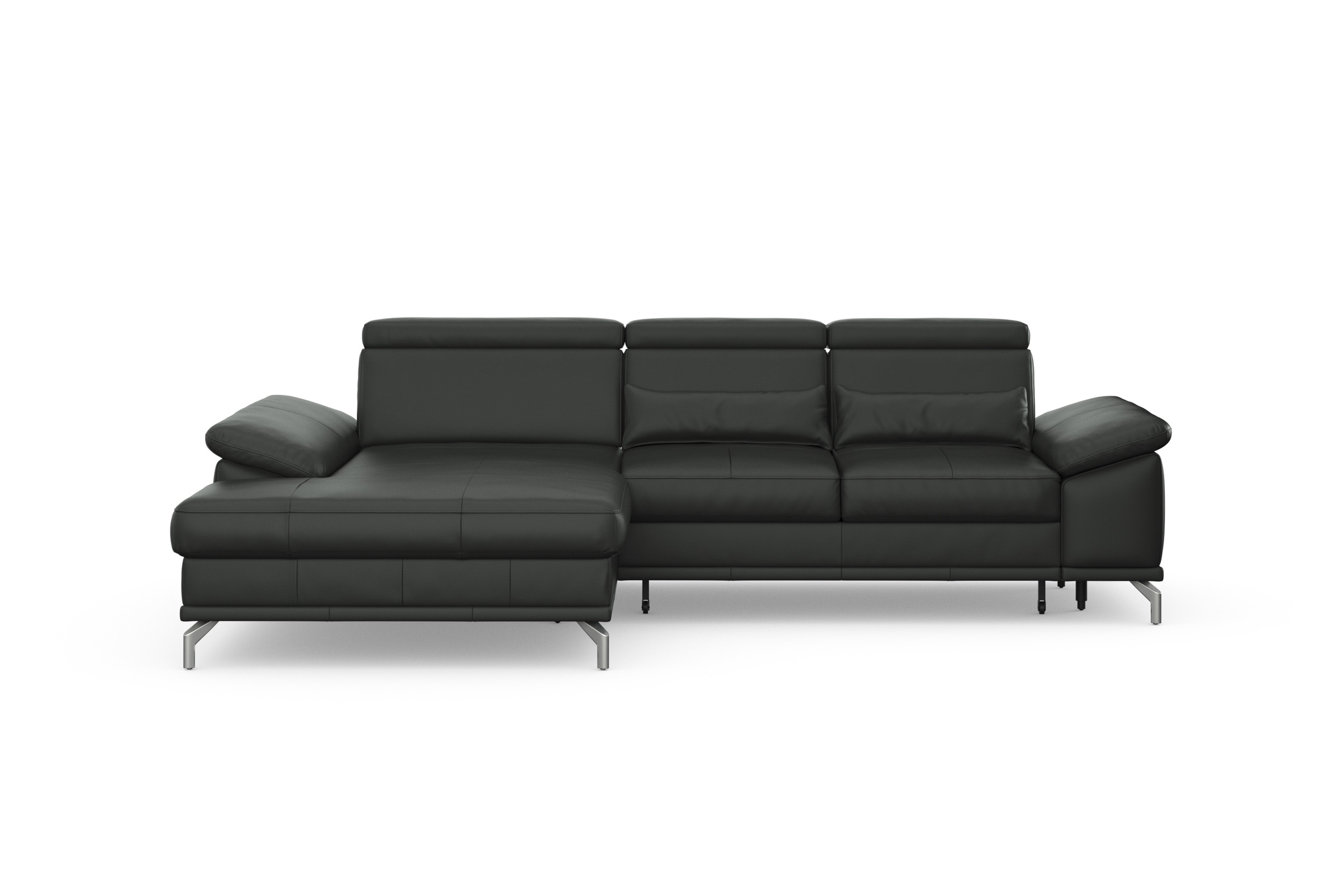 sit&more Ecksofa »Cabrio L-Form, mit Sitztiefenverstellung, Arm- und Kopfteilverstellung«, 2 Nierenkissen, Federkern, optional Bettfunktion und Stauraum