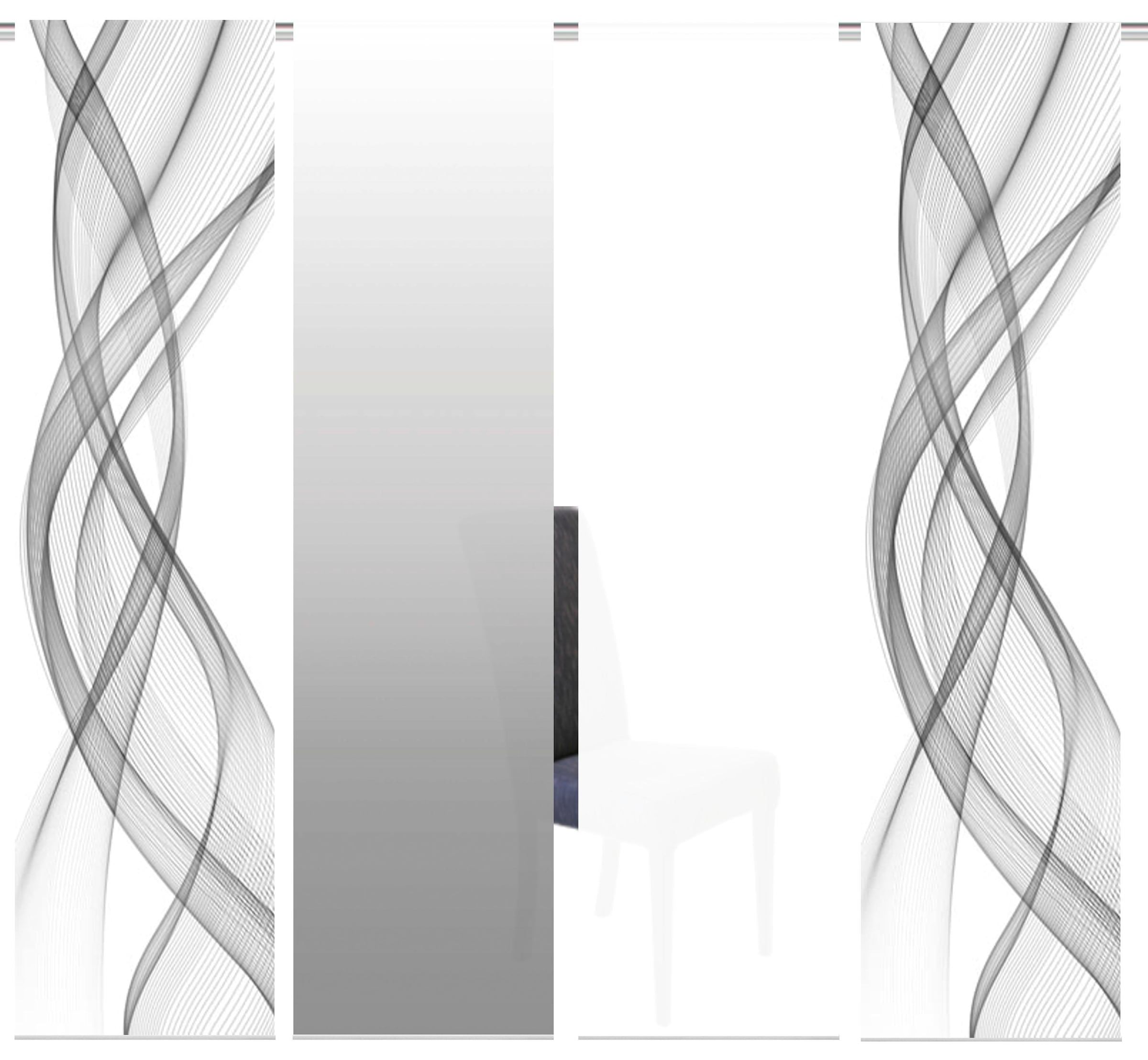 HOME WOHNIDEEN Schiebegardine »FERROLA« Klettband 4 Stk. tlg. HxB: 245x60, inkl. Befestigungszubehör