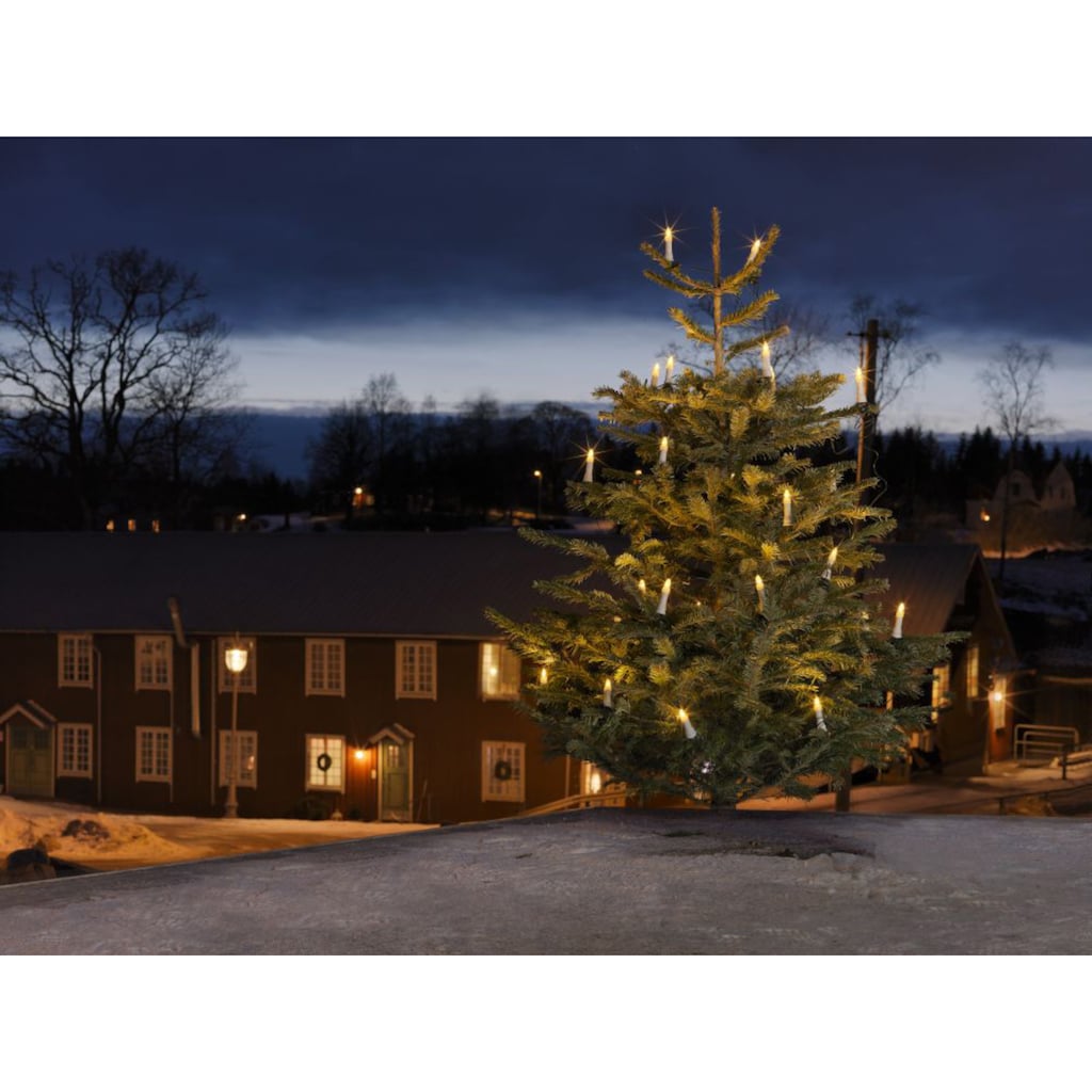KONSTSMIDE LED-Christbaumkerzen »Weihnachtsdeko aussen, Christbaumschmuck«, Topbirnen, One String, 25 warm weiße Dioden