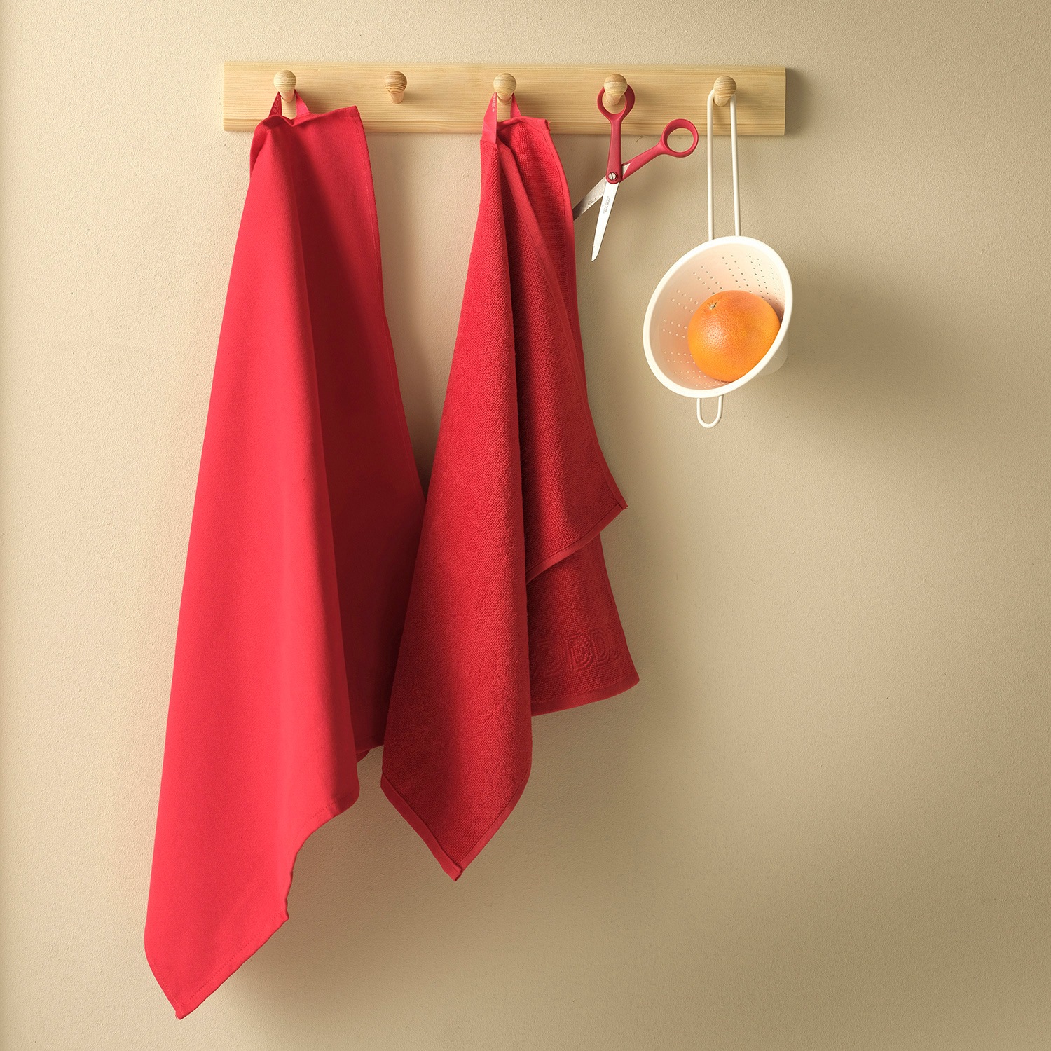 DDDDD Geschirrtuch »Logo«, (Set, 4 tlg., Combi-Set: 2x Küchenhandtuch 50 x 55 cm + 2x Geschirrtuch 60 x 65 cm)