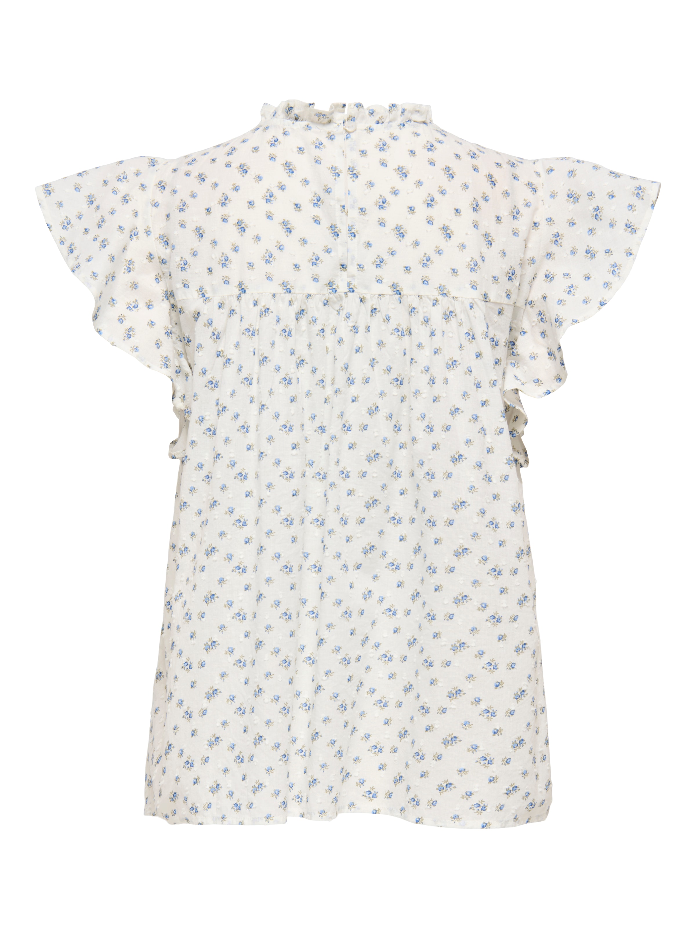 ONLY Rüschentop »ONLKATTI S/S DOBBY TOP WVN NOOS« Baumwolle, regular fit