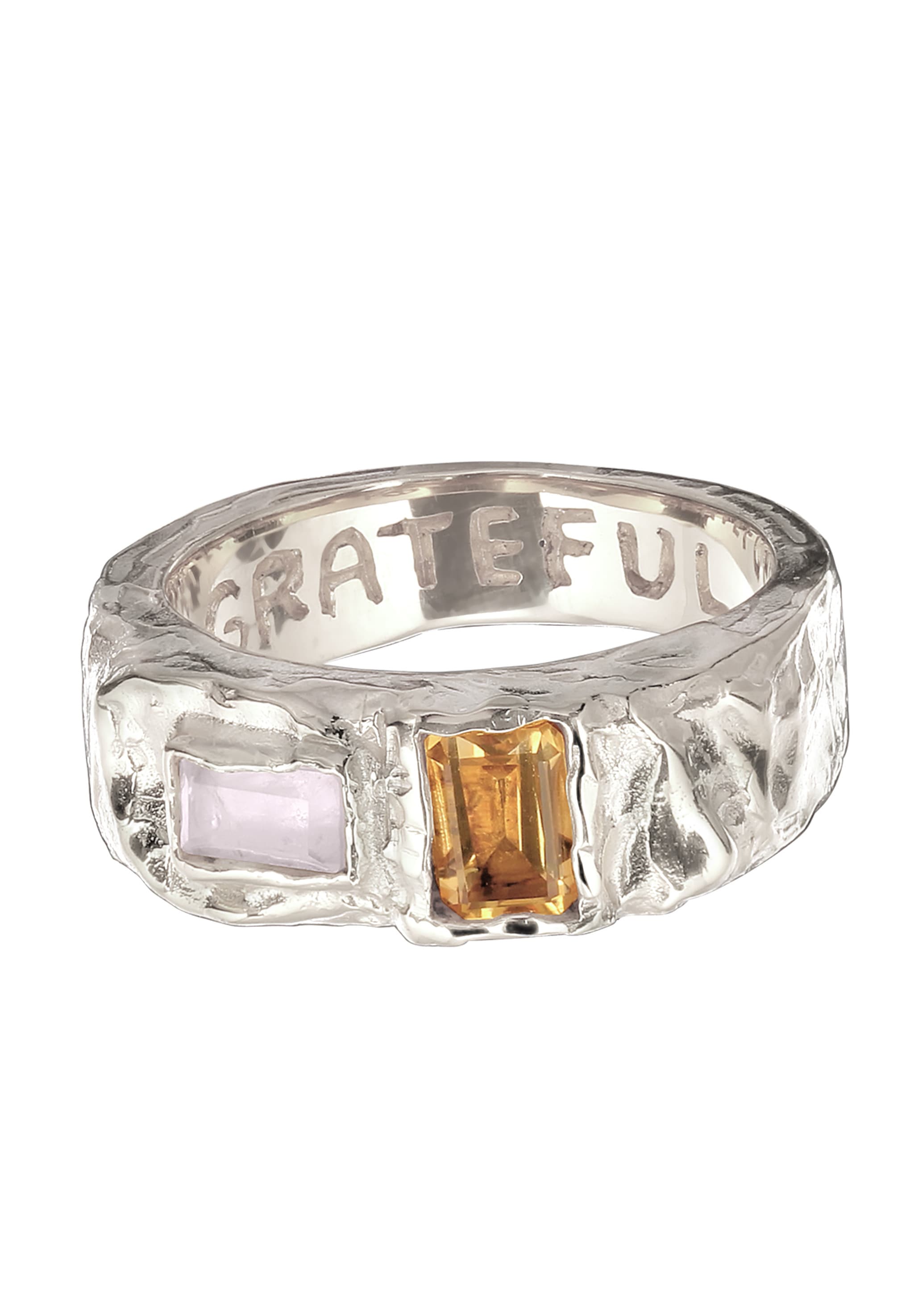 HAZE & GLORY Siegelring »Ring Siegelring Quarz Rosa 925 Sterling Silber«