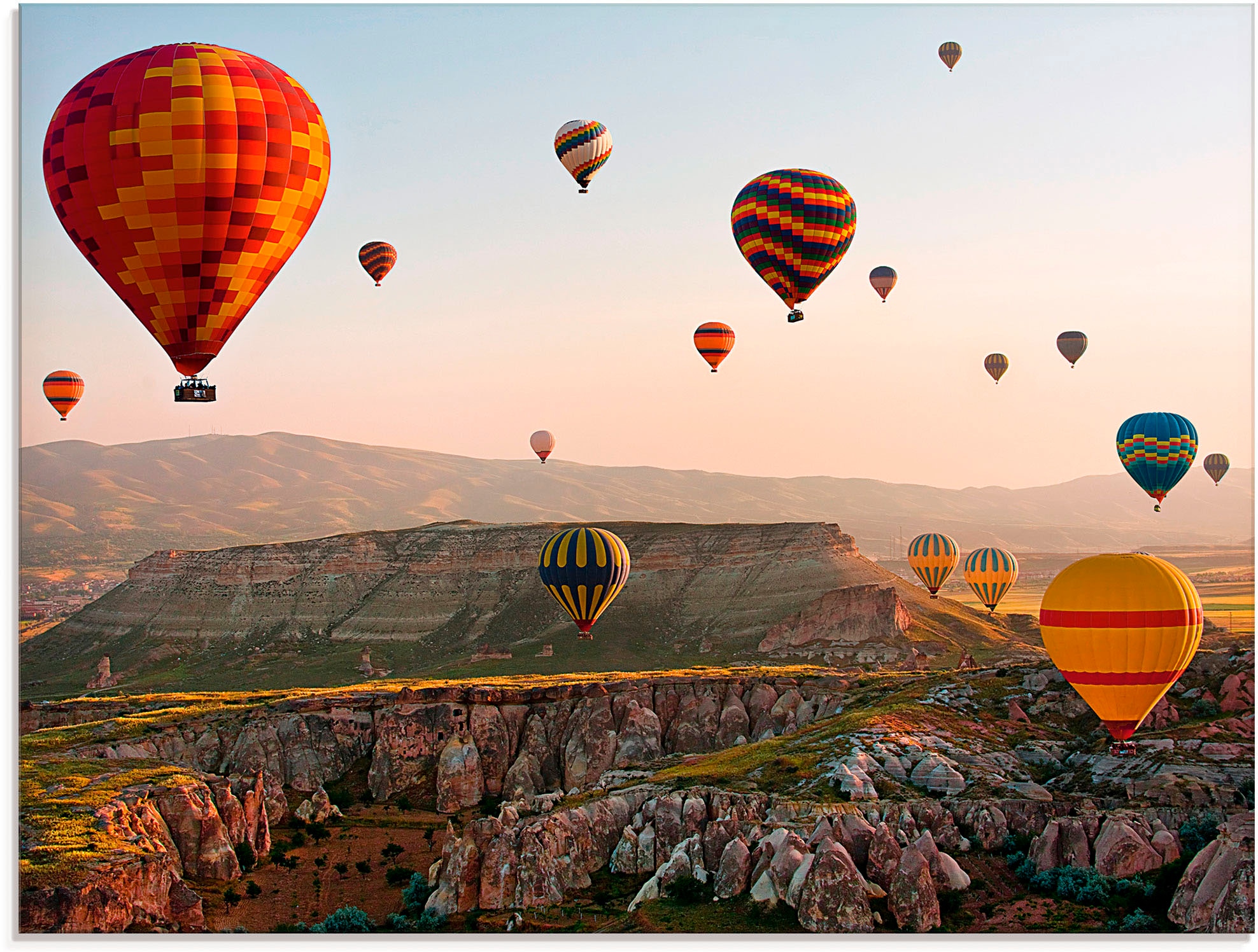 Glasbild »Kappadokien Ballonfahrt«, Ballonfahren, (1 St.), in verschiedenen Größen