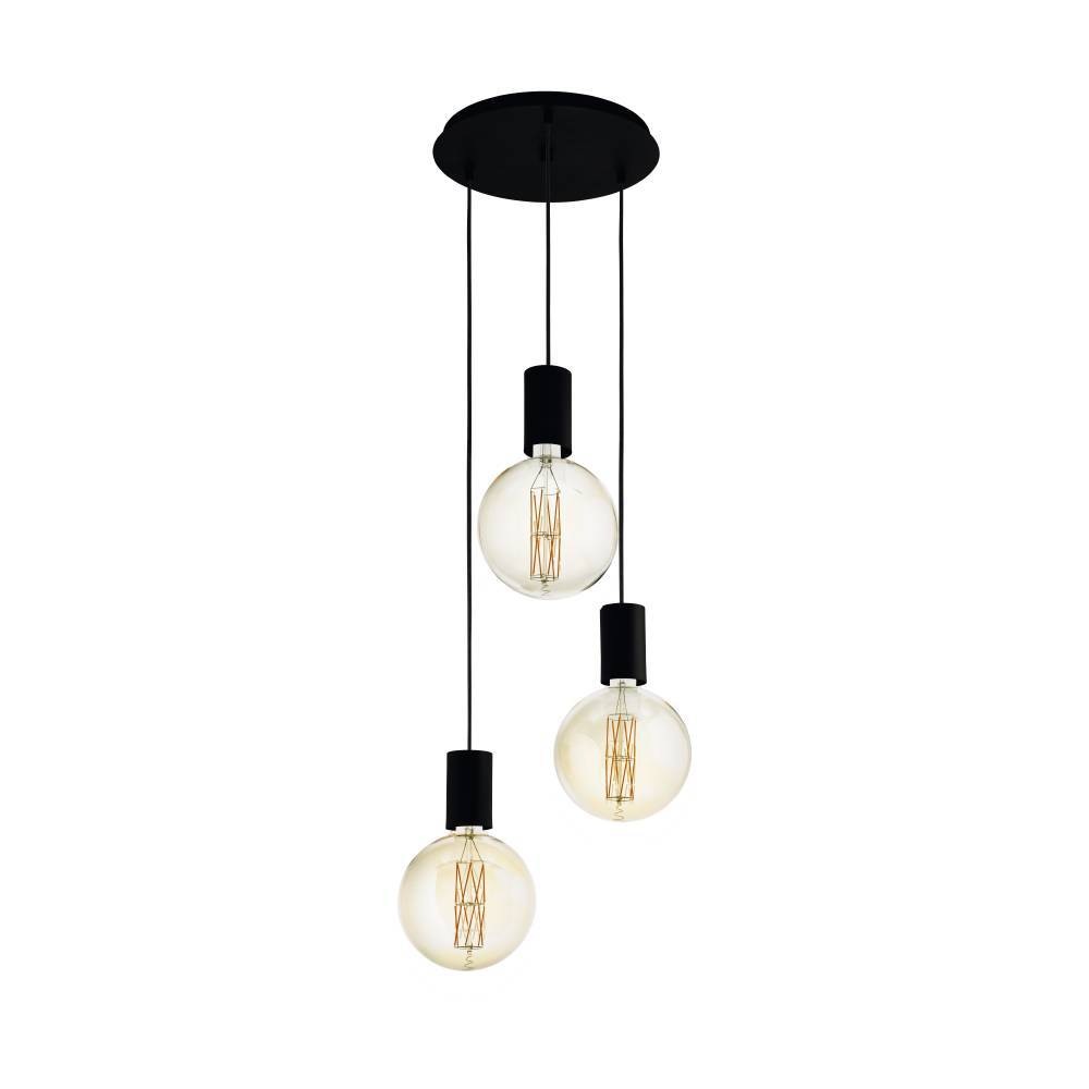 EGLO Hängeleuchte »POZUETA Pendellampe, Stahl, E27, Esstischlampe, Hängelampe, Lampe« E27 1 Stk. Hängeleuchte, H150 x Ø33 cm, schwarz, 3X40W exkl.