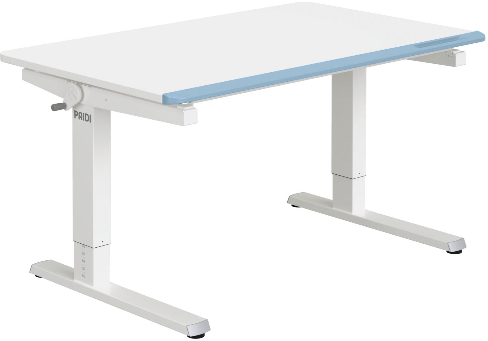 PAIDI Schreibtisch »TEENIO in verschiedenen Ausführungen, mitwachsend & ergonomisch« B/H/T ca. 120/53-79/75 cm, Kreideweiß,  höhenverstellbarer Schülerschreibtisch, Platte bis 14° neigbar