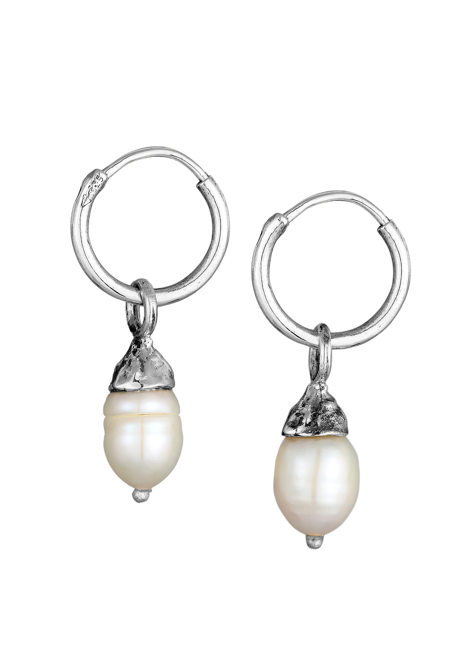 HAZE & GLORY Paar Creolen »Ohrringe Herren Creolen Perlen 925 Silber«