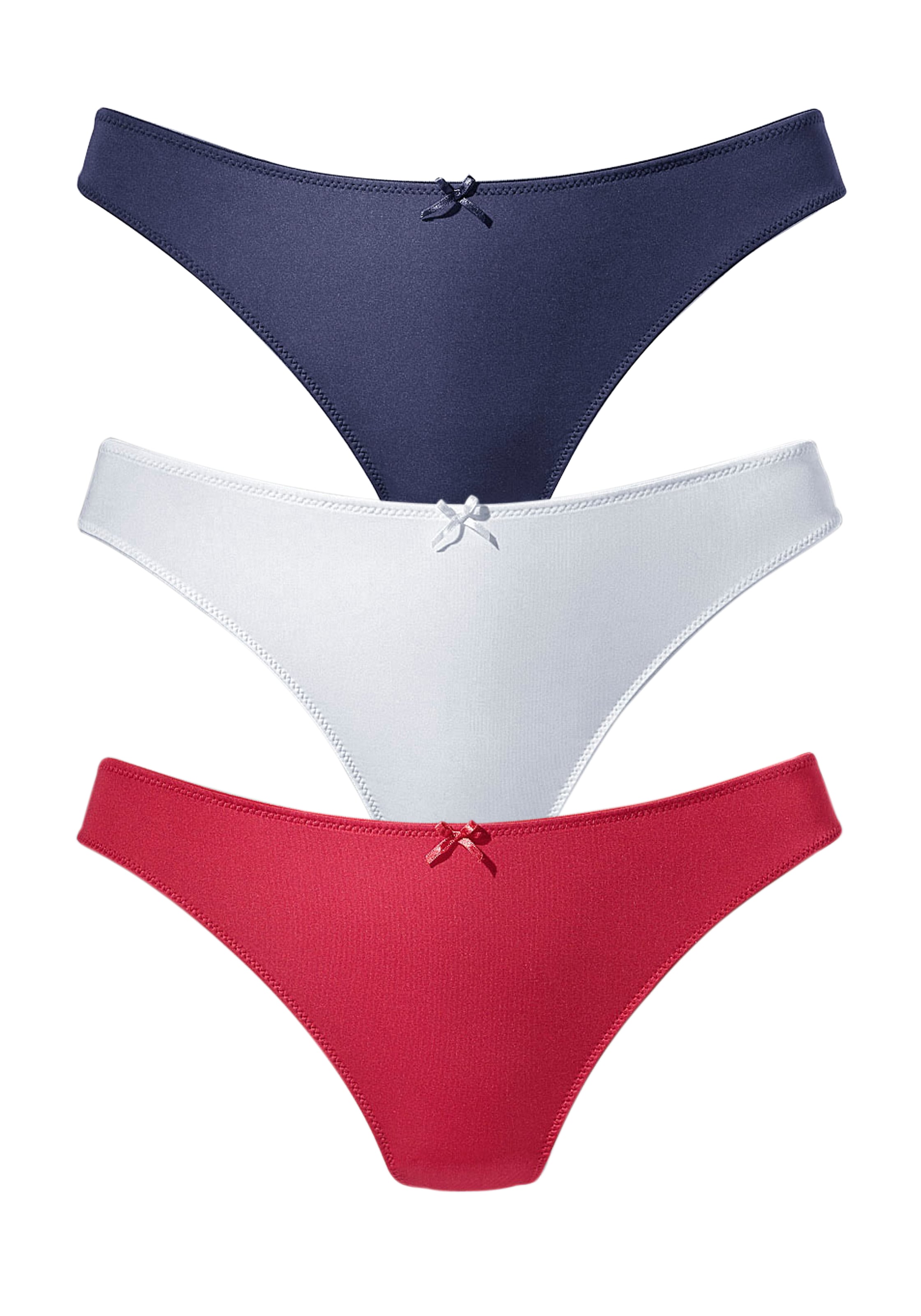 petite fleur String, (3 St.), hinten komplett aus zarter Jacquardspitze