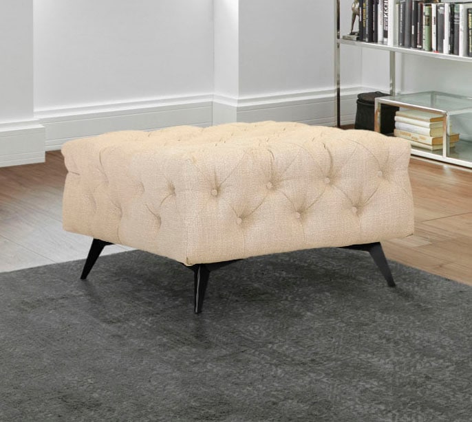 Leonique Polsterhocker »Glynis« aufwändige Knopfheftung, moderne Chesterfield Optik, Fußfarbe wählbar