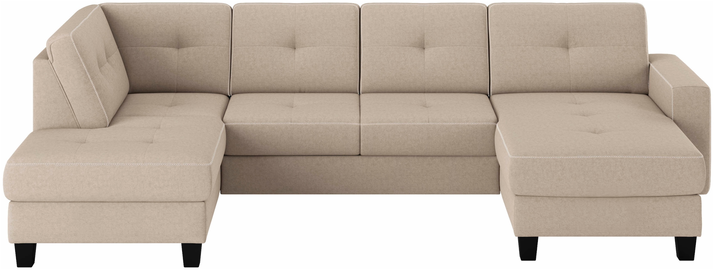 Places of Style Wohnlandschaft »Varese«, Kreuznaht in beige