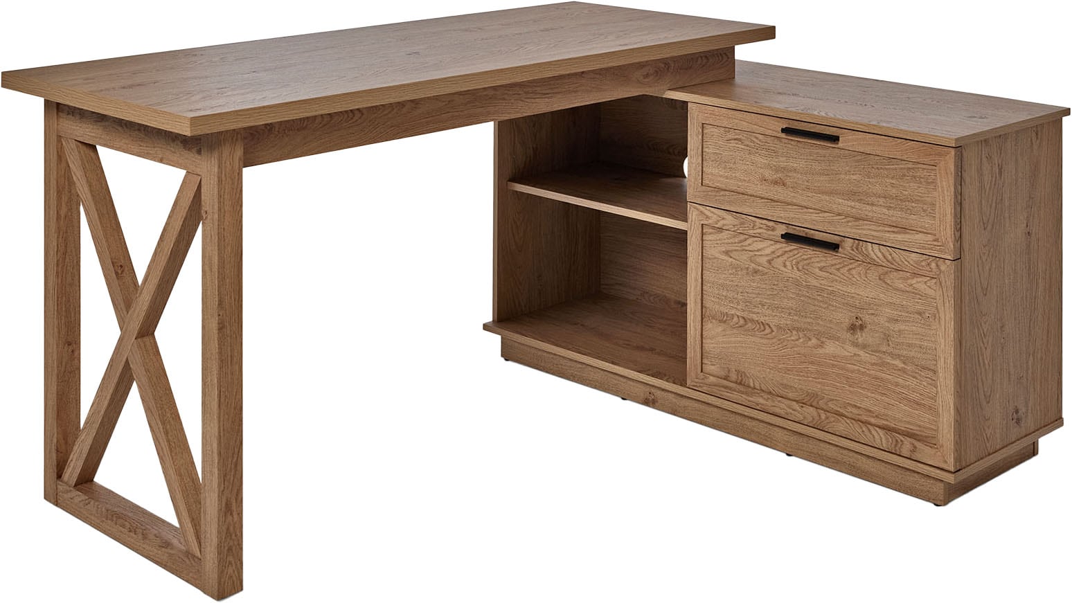 Jahnke Eckschreibtisch »CHALET D 155 E«, (1 St.), im Landhausstil, wechselseitig montierbar