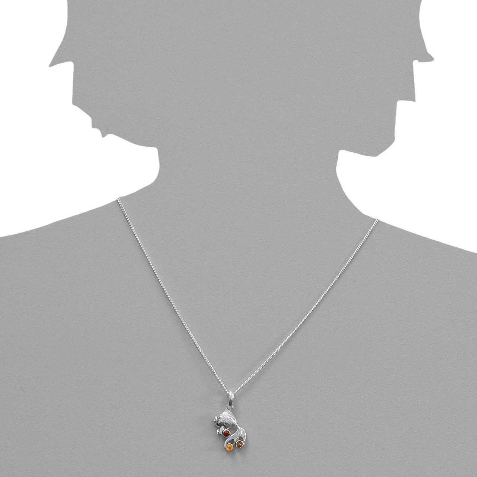 OSTSEE-SCHMUCK Kettenanhänger »- Fisch - Silber 925/000 - Bernstein«