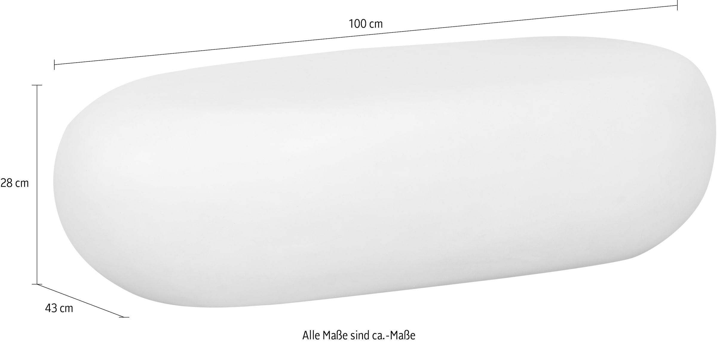 WOOOD Couchtisch »Pebble aus Fiberclay mit abgerundeter organischer Form« Glasfaser-Ton-Verbund, Tragkraft 90 kg, ausschließlich Innenbereich