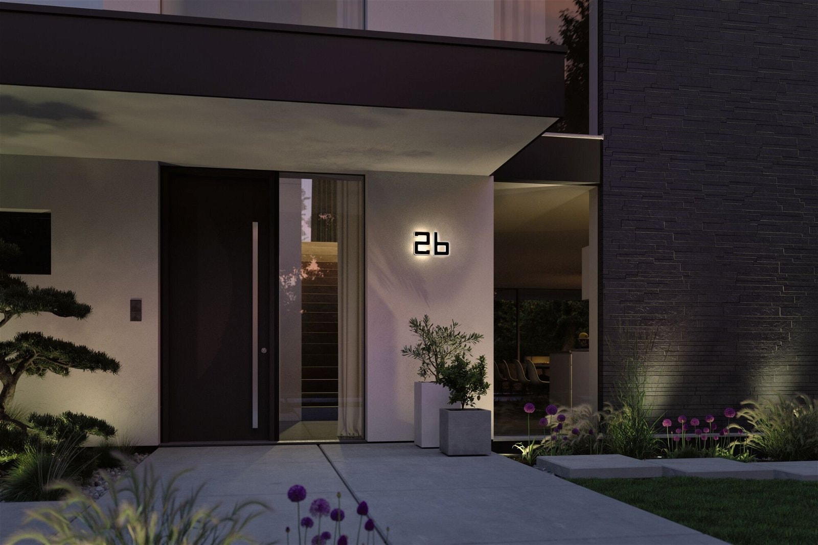 Paulmann LED Außen-Wandleuchte »Solar Hausnummer« LED-Modul 1 Stk. Warmweiß LED-Modul, Hausnummern, Buchstaben wählbar, Akku wechselbar
