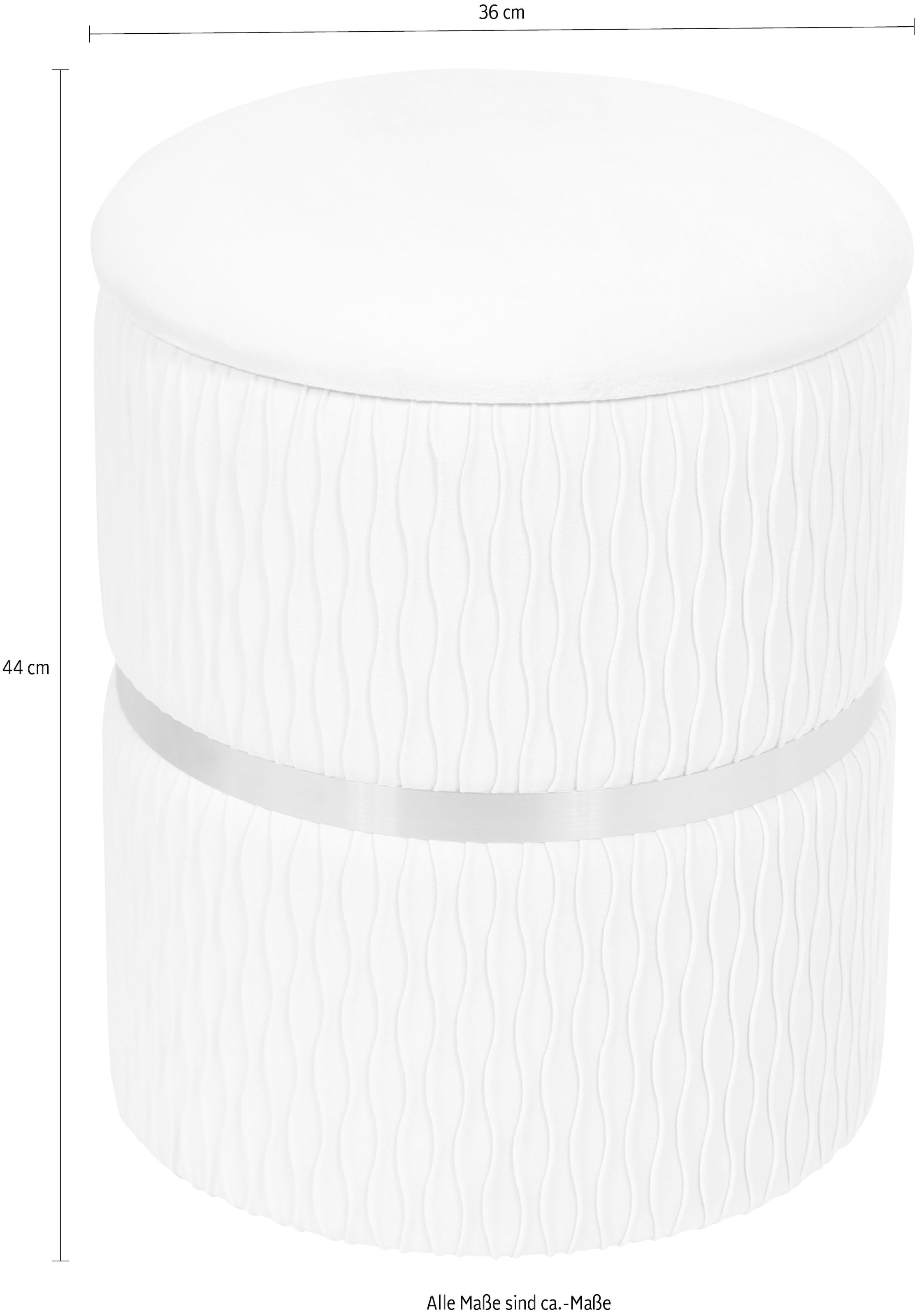 Kayoom Sitzhocker »Hocker Milas 2er-Set, Praktischer und versteckter Stauraum«, (Set, 2 St.), stapelbar, mit Stauraum, Edelstahlsockel, Farbenfroh unaufdringlich