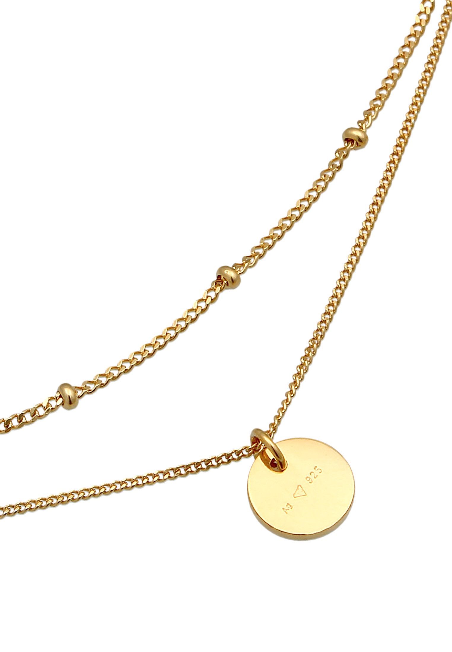 Elli Silberkette »Halskette Choker Layer Kugelkette Plättchen 925 Silber«