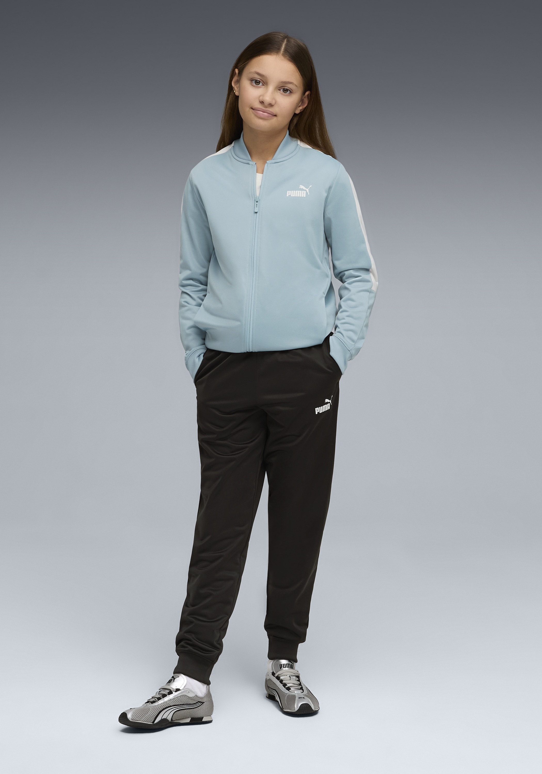 PUMA Trainingsanzug »POLY BASEBALL SUIT G« 2 tlg. zweiteiliges Set, mit Stehkragen, mit elastischem Bund, Regular Fit