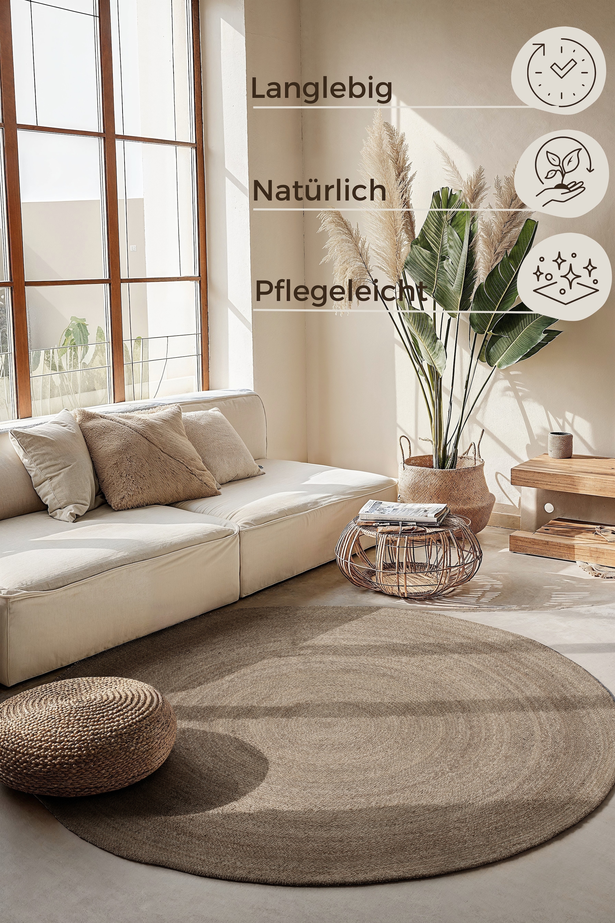 HANSE Home Teppich »Rangpur Juteteppich, in rund und oval« oval 10 mm Höhe handgewebt, 100% Jute , Natur, Wohnzimmer, Flur, Boho, Skandi