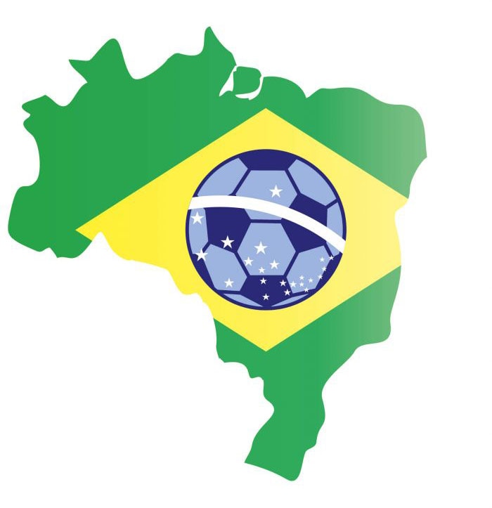 St.) mit Karte OTTO Shop Online (1 Wall-Art »Brasilien im Fußball«, Wandtattoo