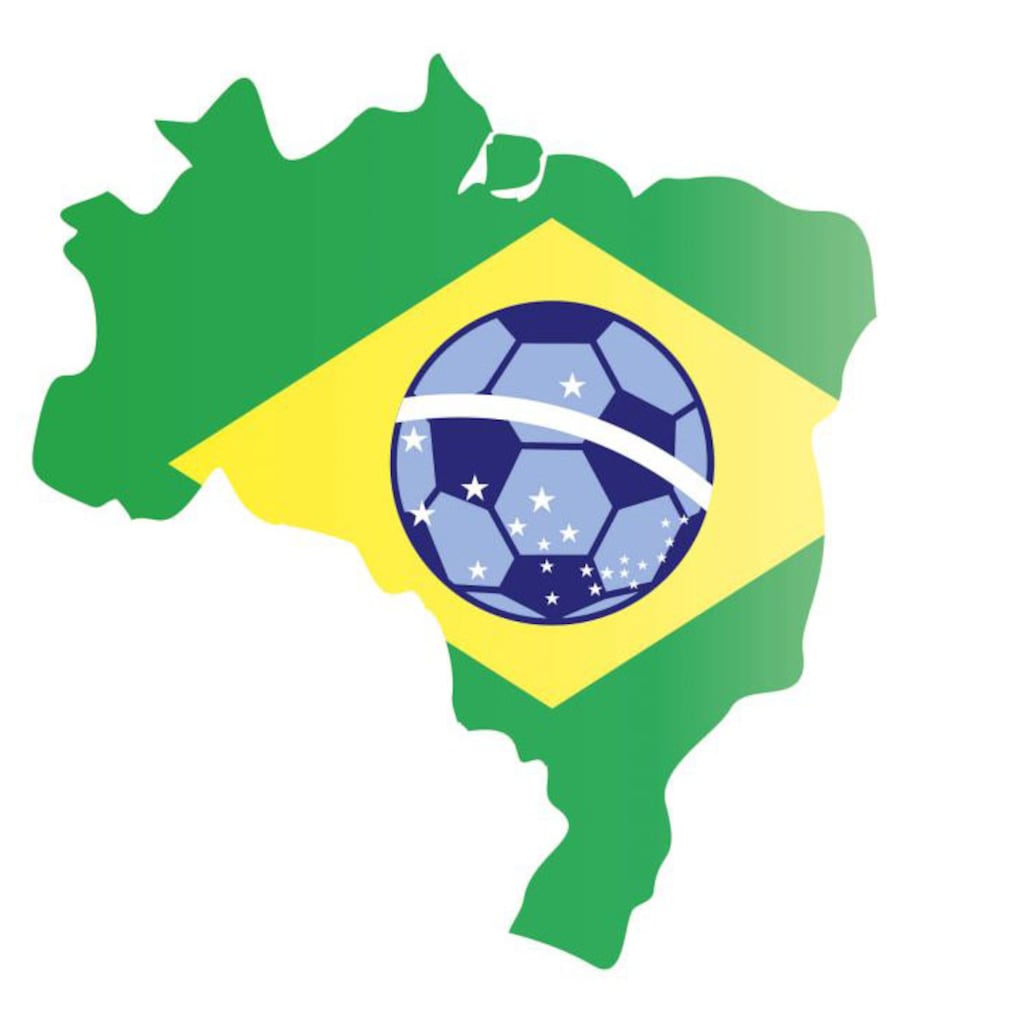 Wall-Art Wandtattoo »Brasilien Karte mit Fußball«, (1 St.)