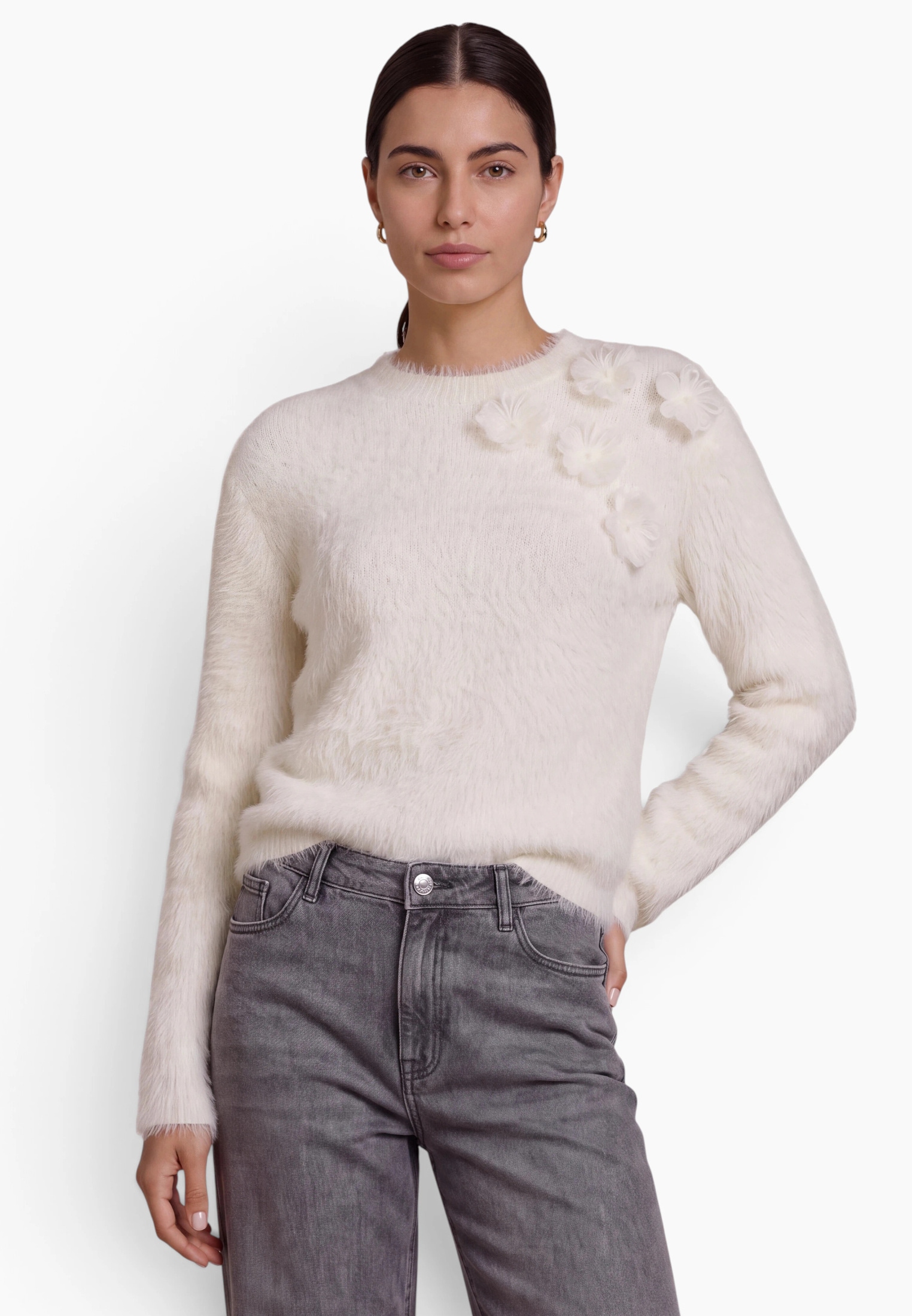 Zero Strickpullover »Strickpullover mit Effektgarn«