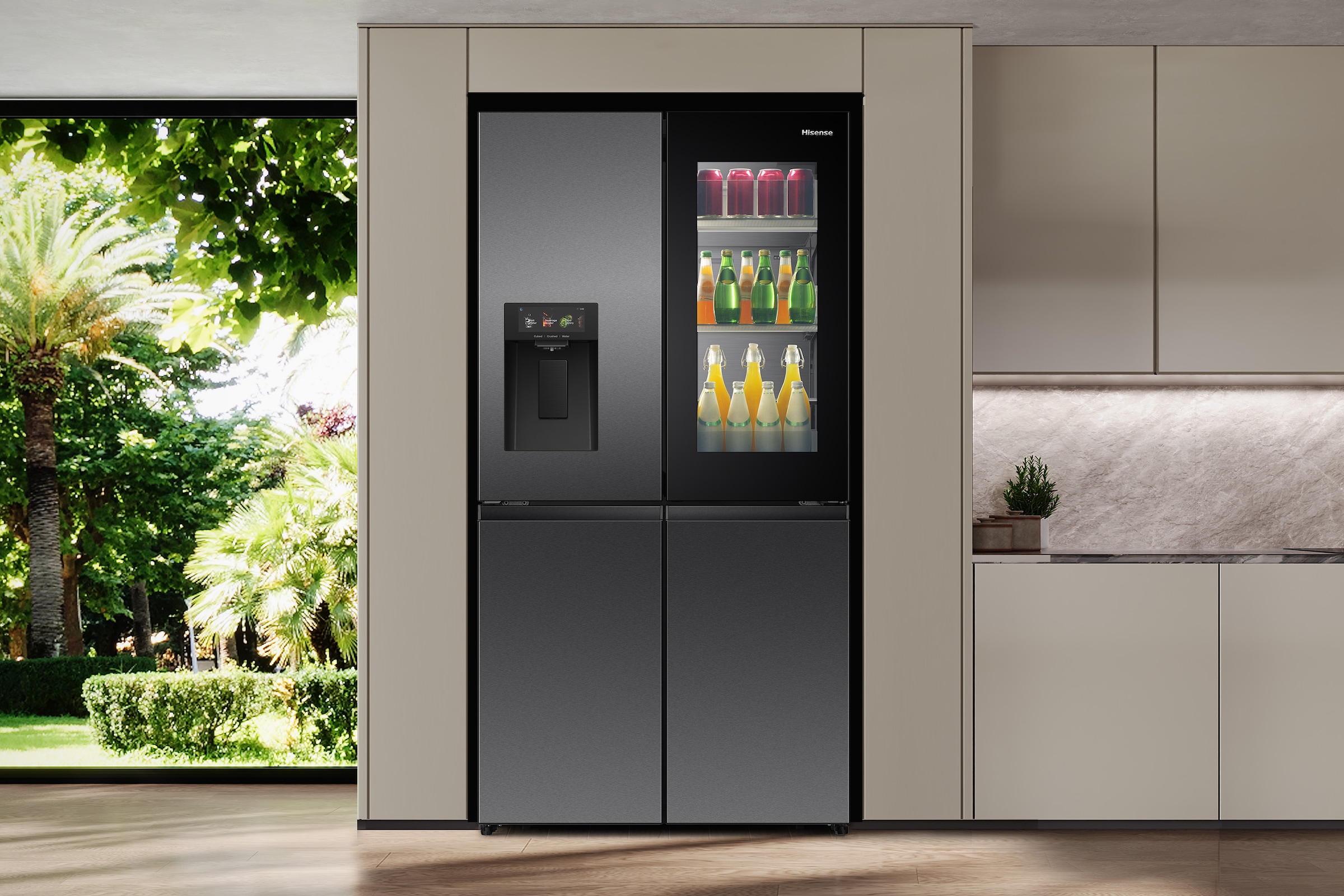 Hisense Multi Door »RQ600P7SKE« 179 cm hoch 91,4 cm breit PureViewDoor - immer sehen was im Kühlschrank ist