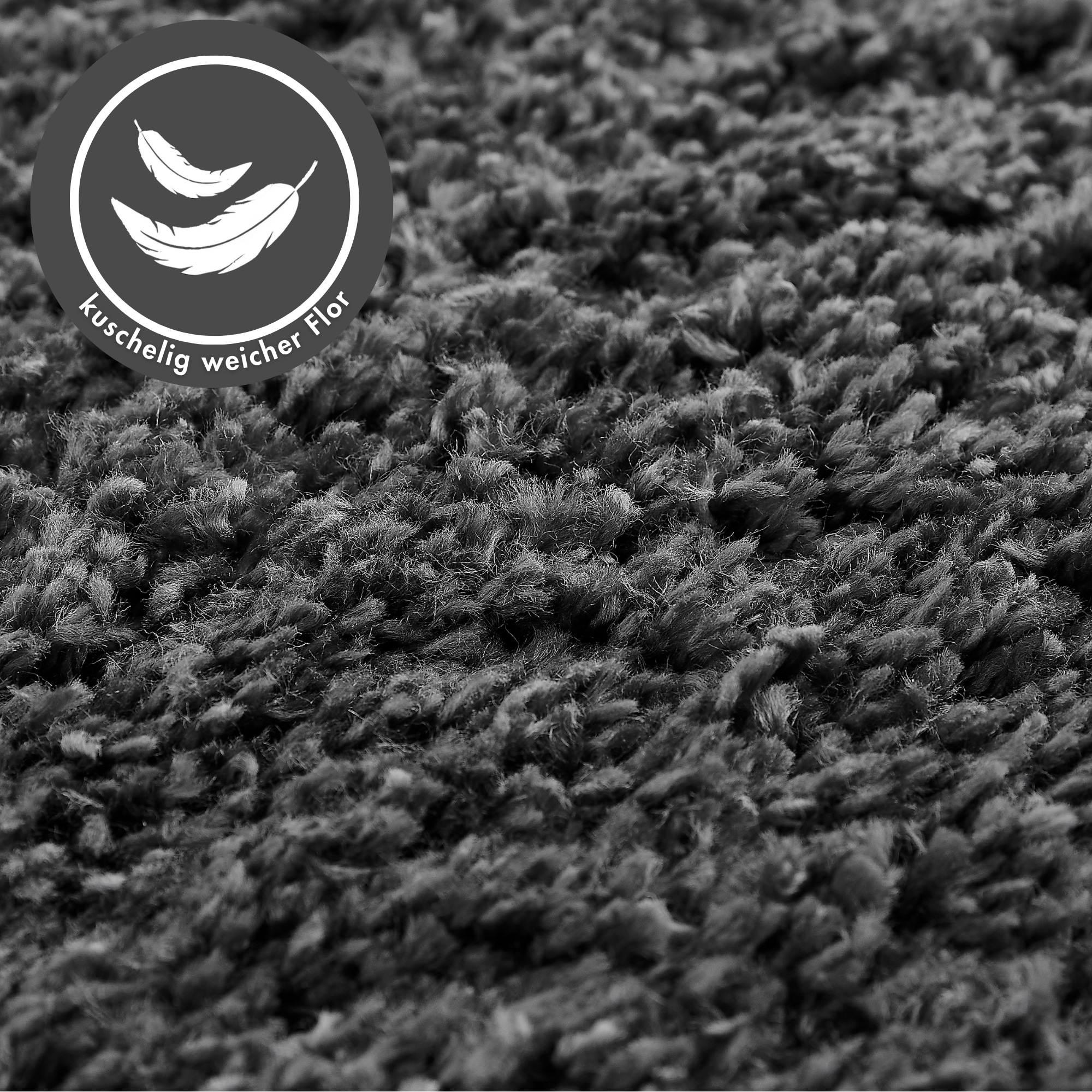 OTTO home Hochflor-Teppich »Canberra« rechteckig 40 mm Höhe Uni Farben, weich & kuschelig, Wohnzimmer, Schlafzimmer