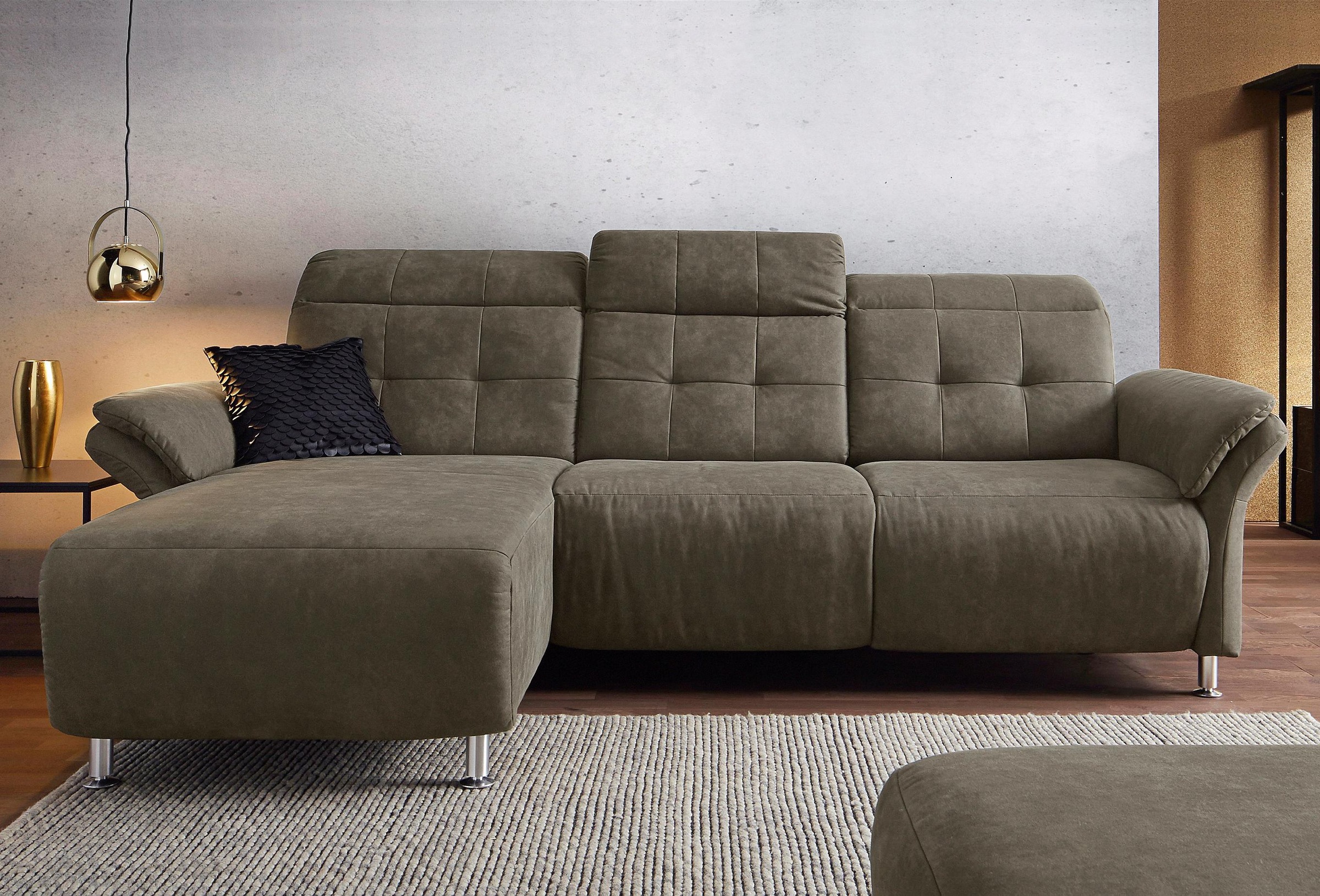 Places of Style Ecksofa »Manhattan L-Form«, 2 Sitze mit elektrischer Relaxfunktion, verstellbare Armlehnen