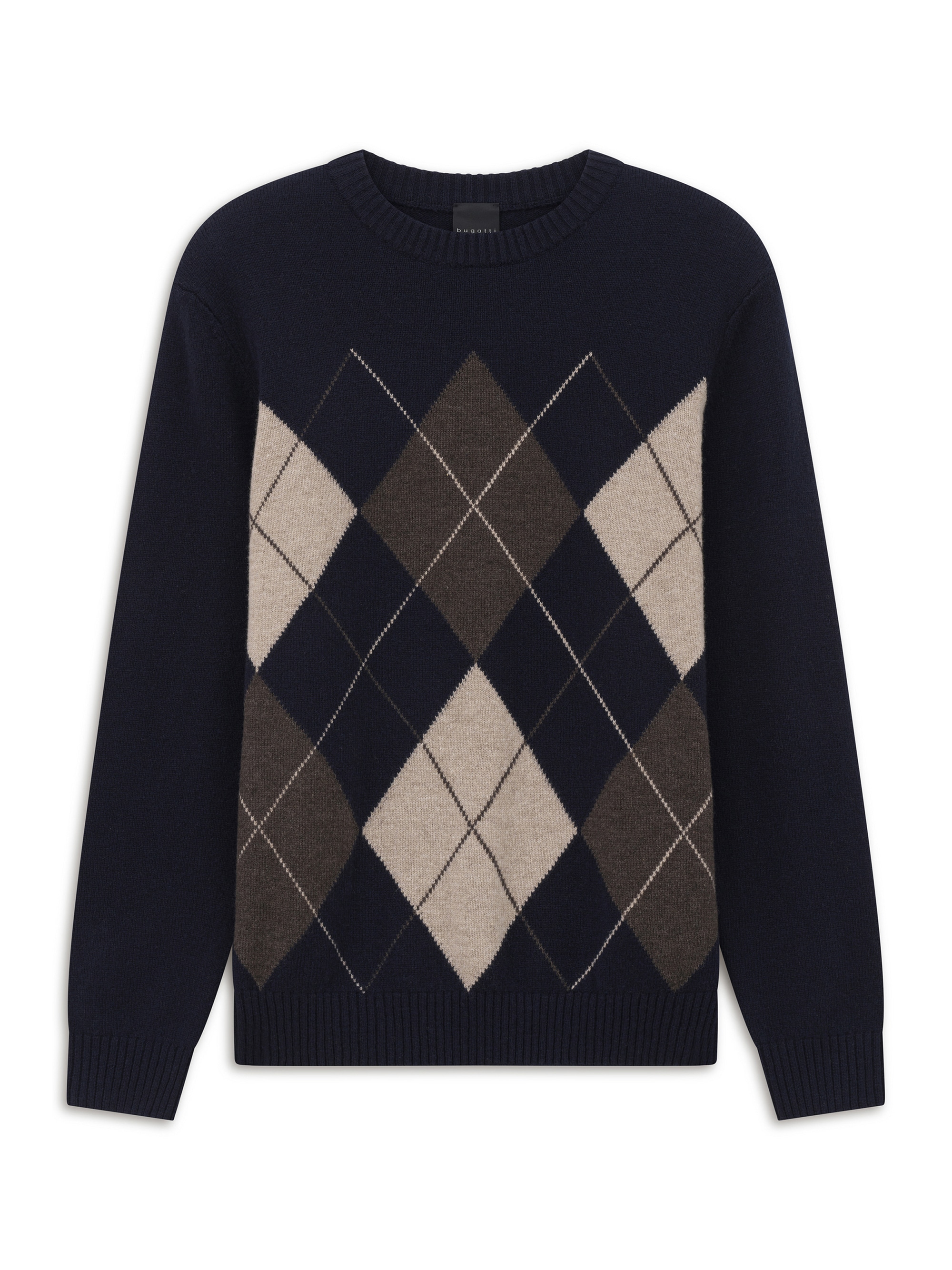 bugatti Rundhalspullover »Regular Fit« Regular Fit Wollmix Mouline