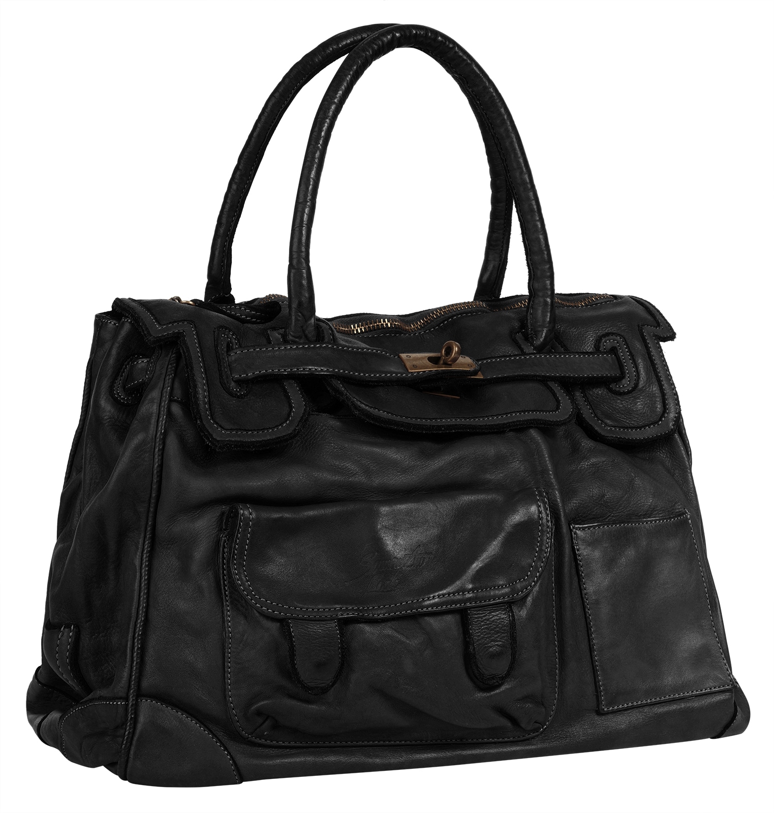 Samantha Look Shopper echt Leder, Made in Italy