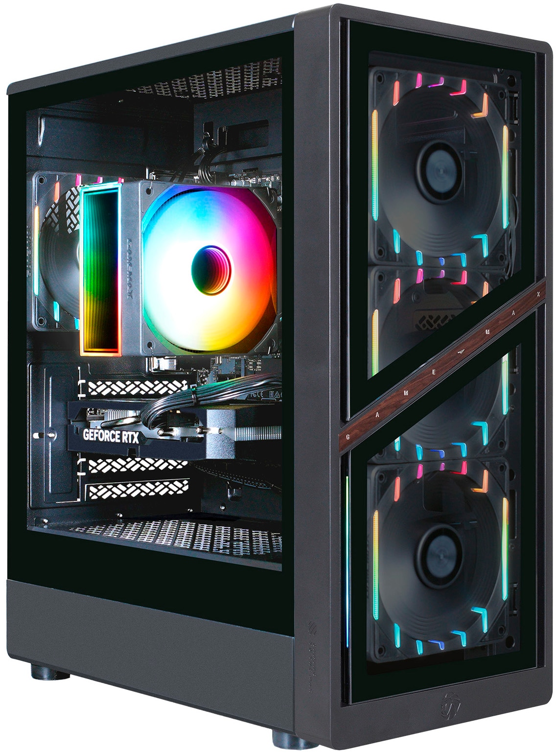 GAMEMAX Gaming-PC-Komplettsystem »MegaDeal AERIS GB 8131 AMD Ryzen 7 5700X 32GB 1TB SSD RTX 5060Ti« 32 ″ AMD Ryzen 7 GeForce RTX 5060 Ti 32 GB RAM 1.000 GB SSD Windows 11 + MSI MAG 32C6X Curved Monitor 80cm (32")
