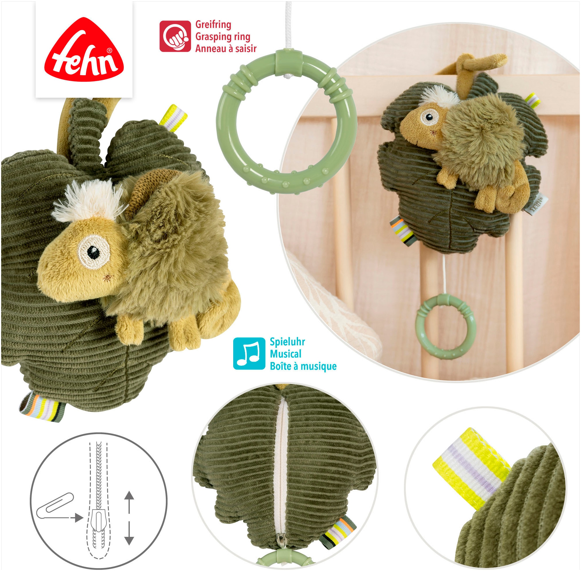 Fehn Spieluhr »Lazy, Crazy & Pink, Chamäleon«