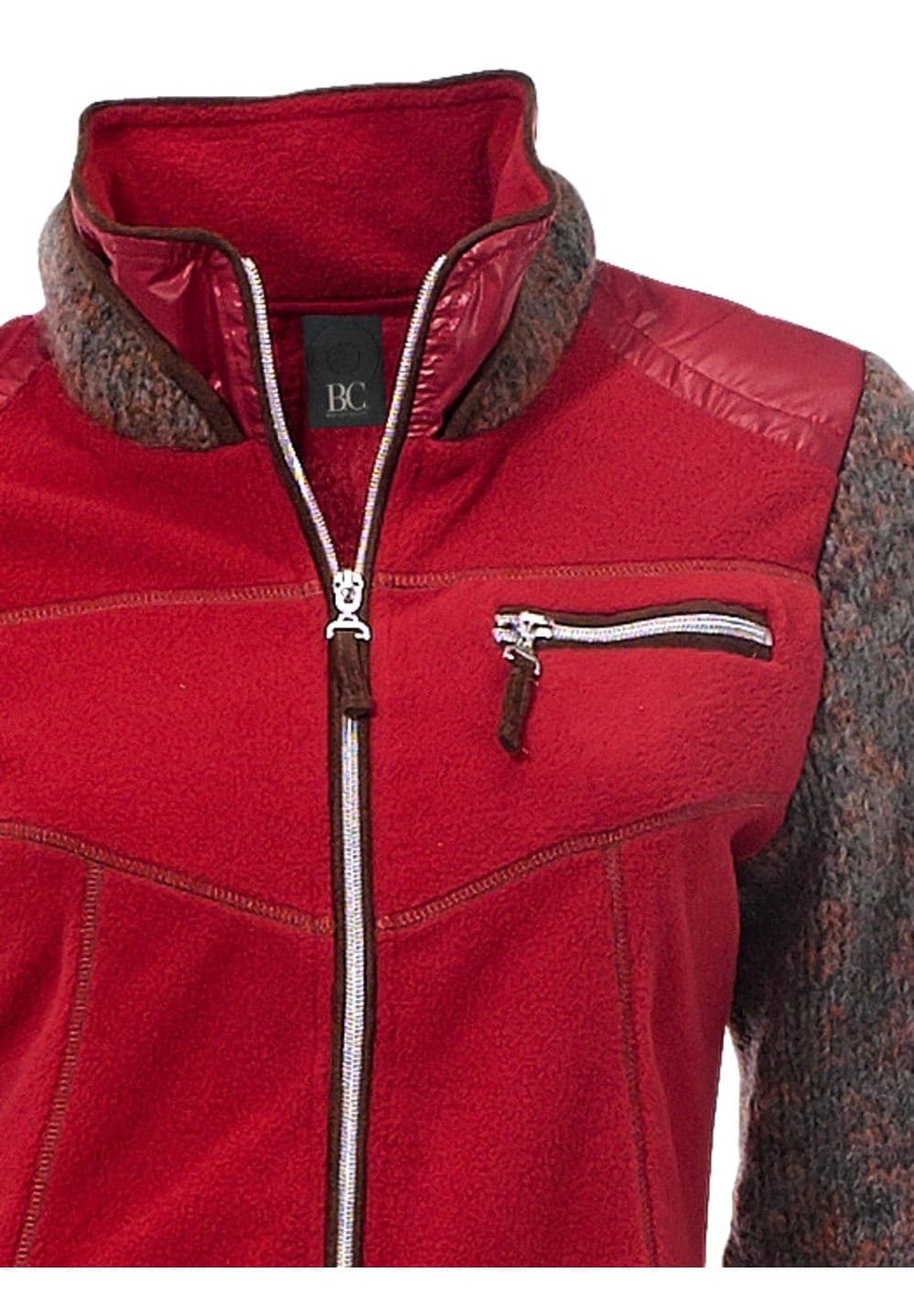 heine Shirtjacke »Sweatjacke Fleecejacke mit gestrickten Ärmeln«