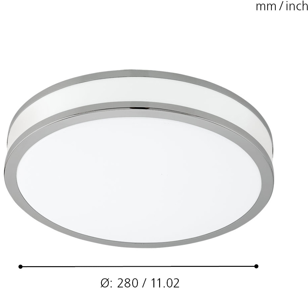 EGLO Deckenleuchte »PALERMO 2«, 1 flammig, Leuchtmittel LED-Board | LED fest integriert, Deckenleuchte, Wohnzimmerlampe, Farbe: Chrom, weiß, Ø: 28 cm
