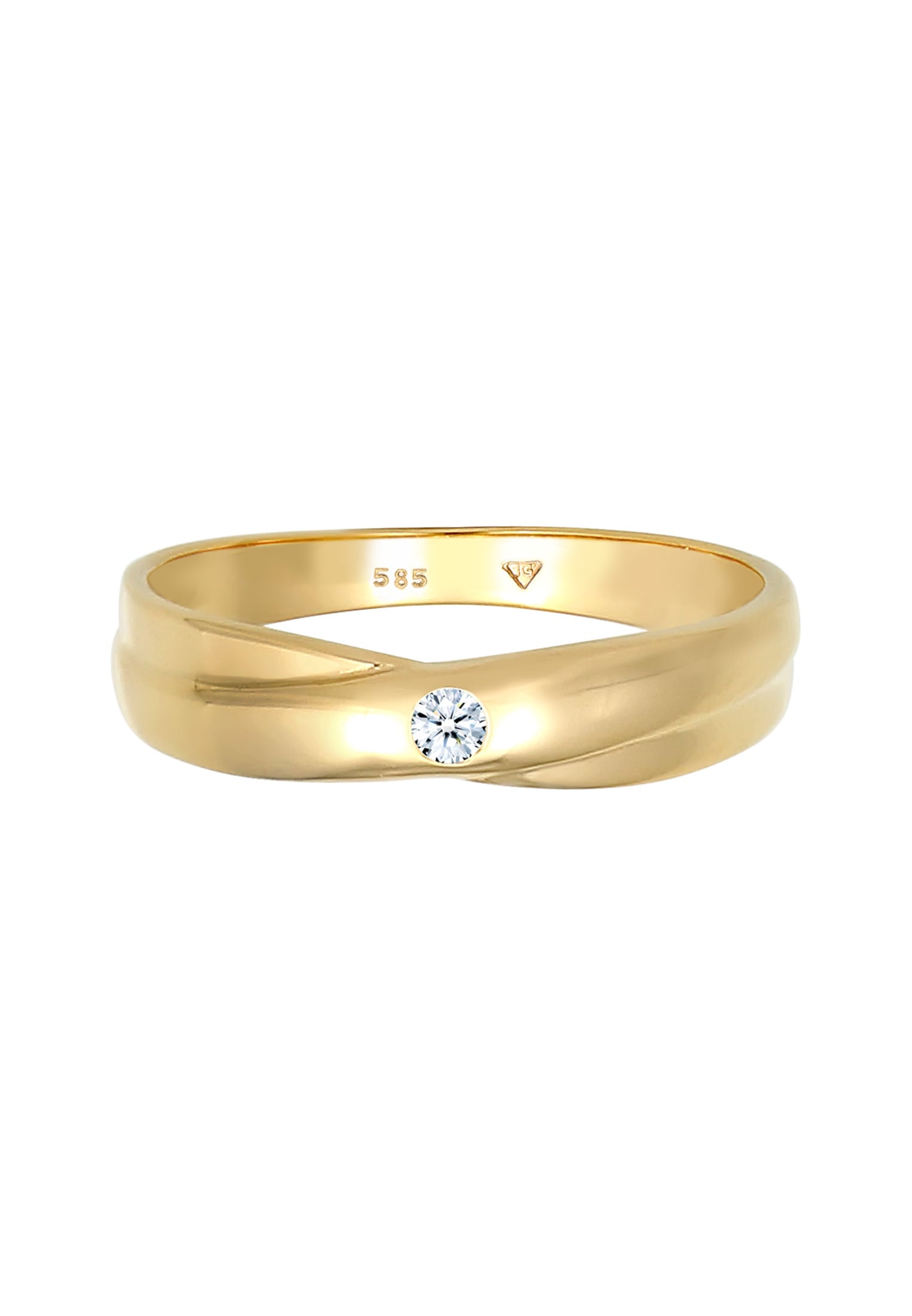Elli DIAMONDS Verlobungsring »Ring Diamant Weiß Brillantschliff (0.03 ct) 585 Gelbgold«
