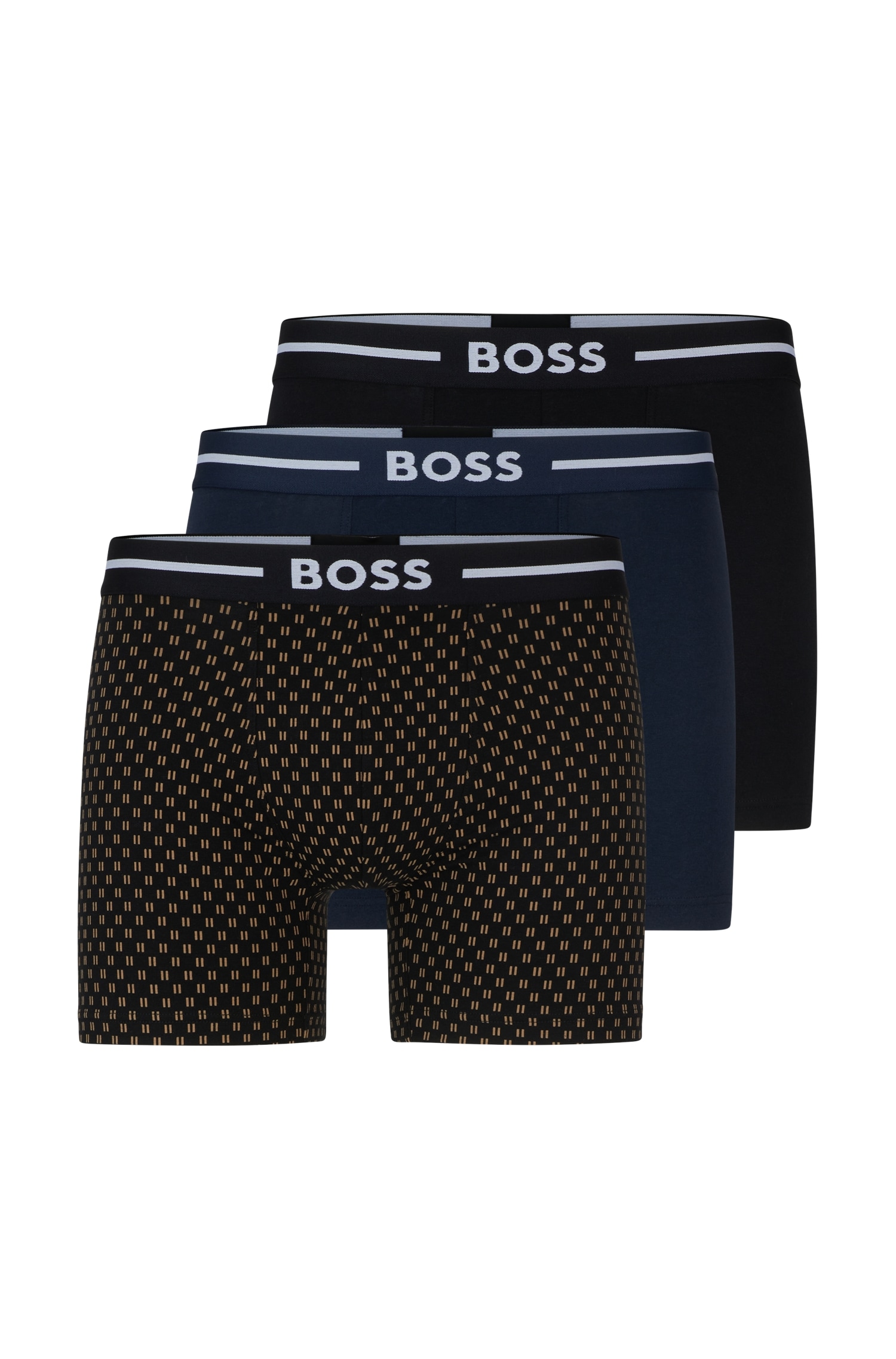 Boxer »BoxerBr 3P Bold Des«, (Packung, 3er), mit elastischem Bund