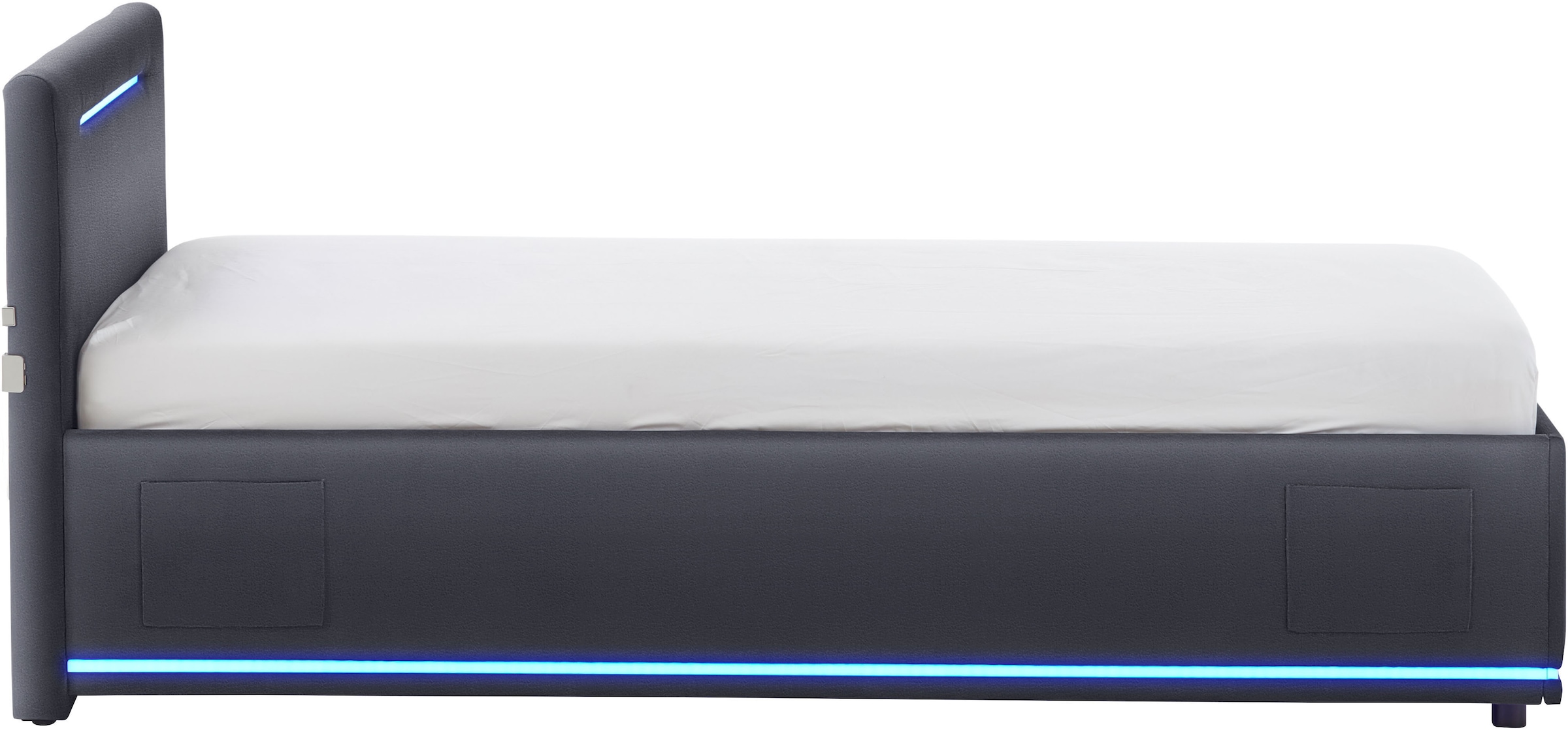 meise.möbel Polsterbett »CIRCLE inkl. LED-Beleuchtung & USB-Anschluss, wahlweise mit Bettkasten« erhältlich in den Breiten 90cm, 120cm & 140cm