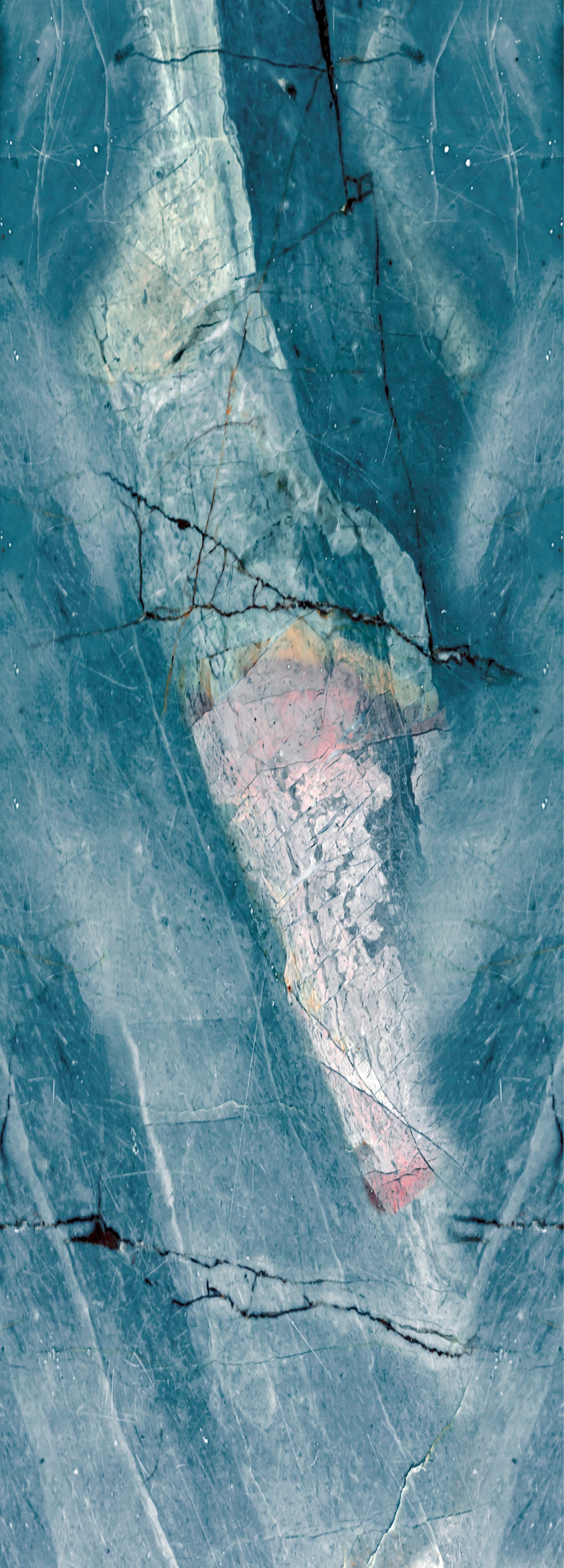 queence Vinyltapete »Marmor-Blau«, Steinoptik, 90 x 250 cm, selbstklebend