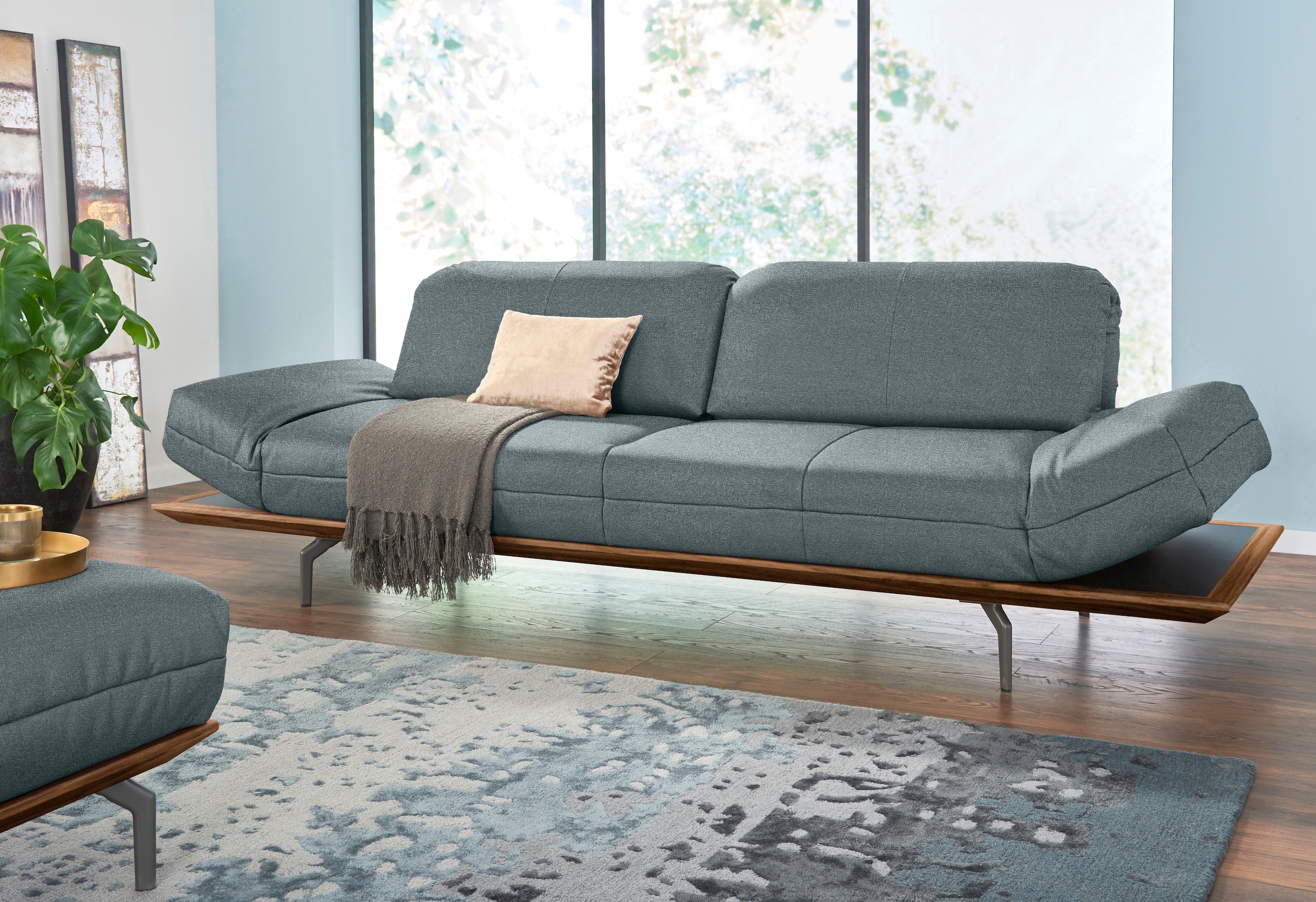Creation BY ROLF BENZ 4-Sitzer »CR.420, Designsofa, Loungesofa«, in 2 Qualitäten, Holzrahmen in Eiche Natur oder Nußbaum, Breite 252 cm