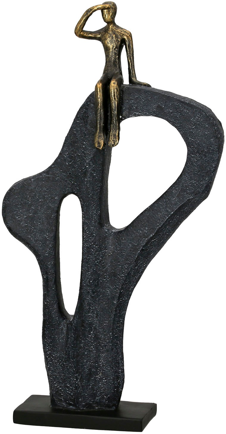 Casablanca by Gilde Dekoobjekt »Skulptur Blick in die Ferne bronzefarben H. 47 cm«