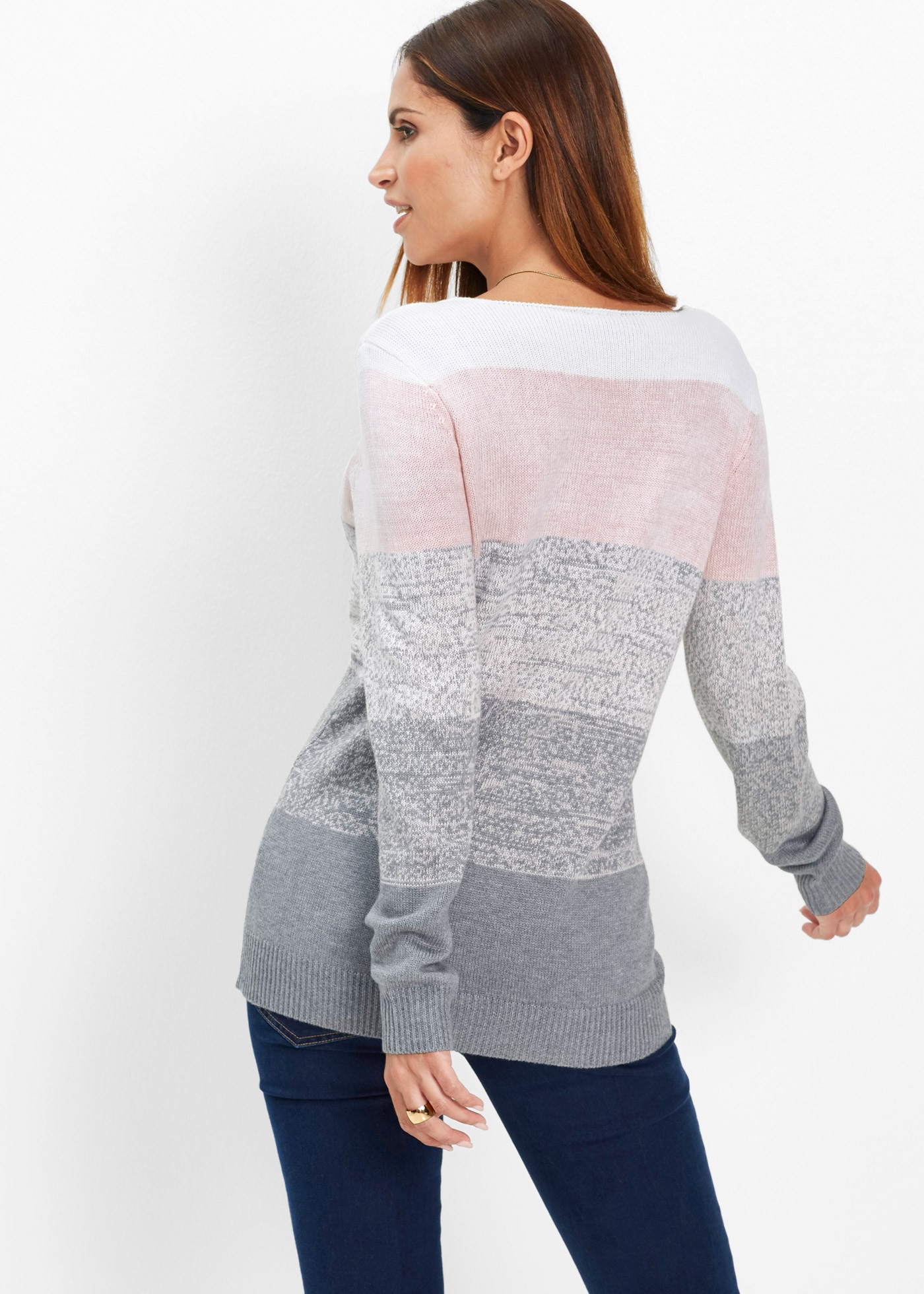 bonprix Longpullover »Long-Pullover mit Cashmere-Anteil« aus Viskose, Polyamid, Polyester und Kaschmir, lockere Passform