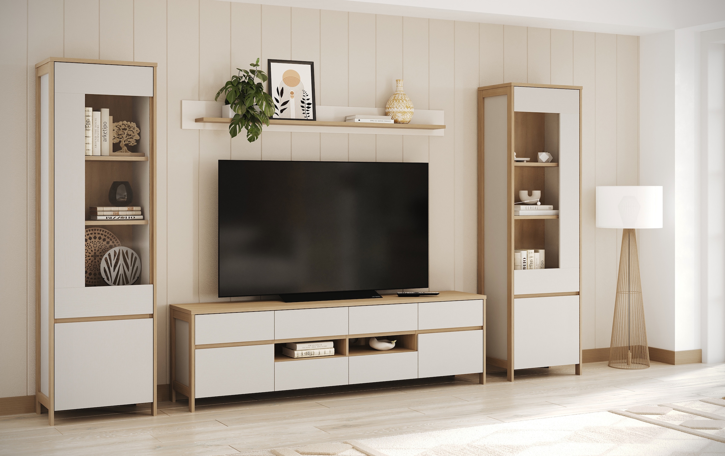 Home affaire Wandboard »Stranda, Wandregal im Scandi-Style, Wandhalter mit Ablagefläche«, vielseitig einsetzbares Hängeregal, in zwei Farben & Größen verfügbar