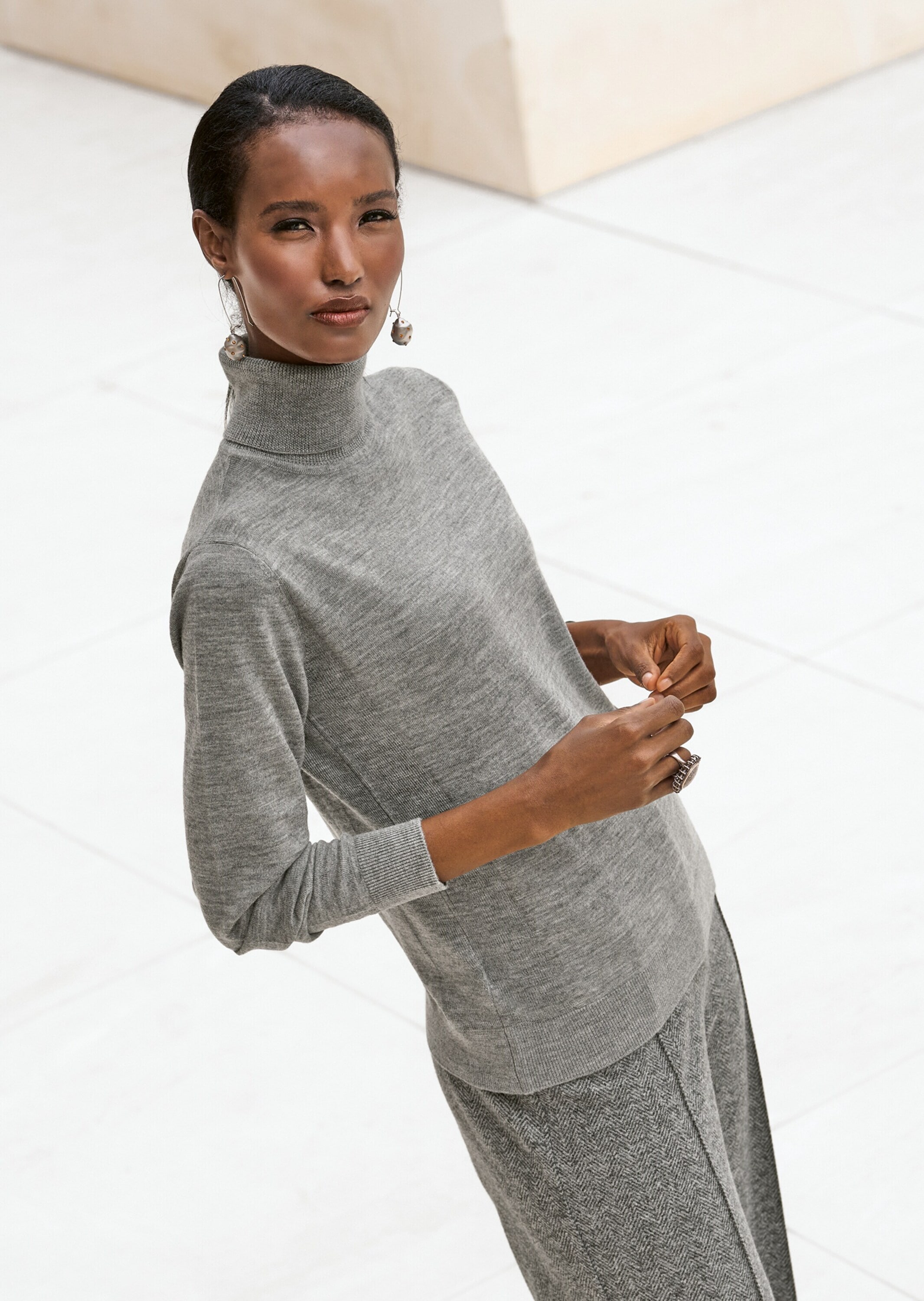MADELEINE Longpullover »Strickpullover Feinstrickpullover mit Rollkragen«