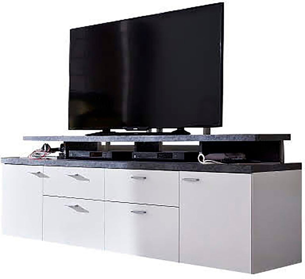 Home affaire TV-Board »Messina« 1 Stk. tlg. TV-Lowboard mit Türen, Schubladen & Fächern - (B/T/H) 180/47/66 cm