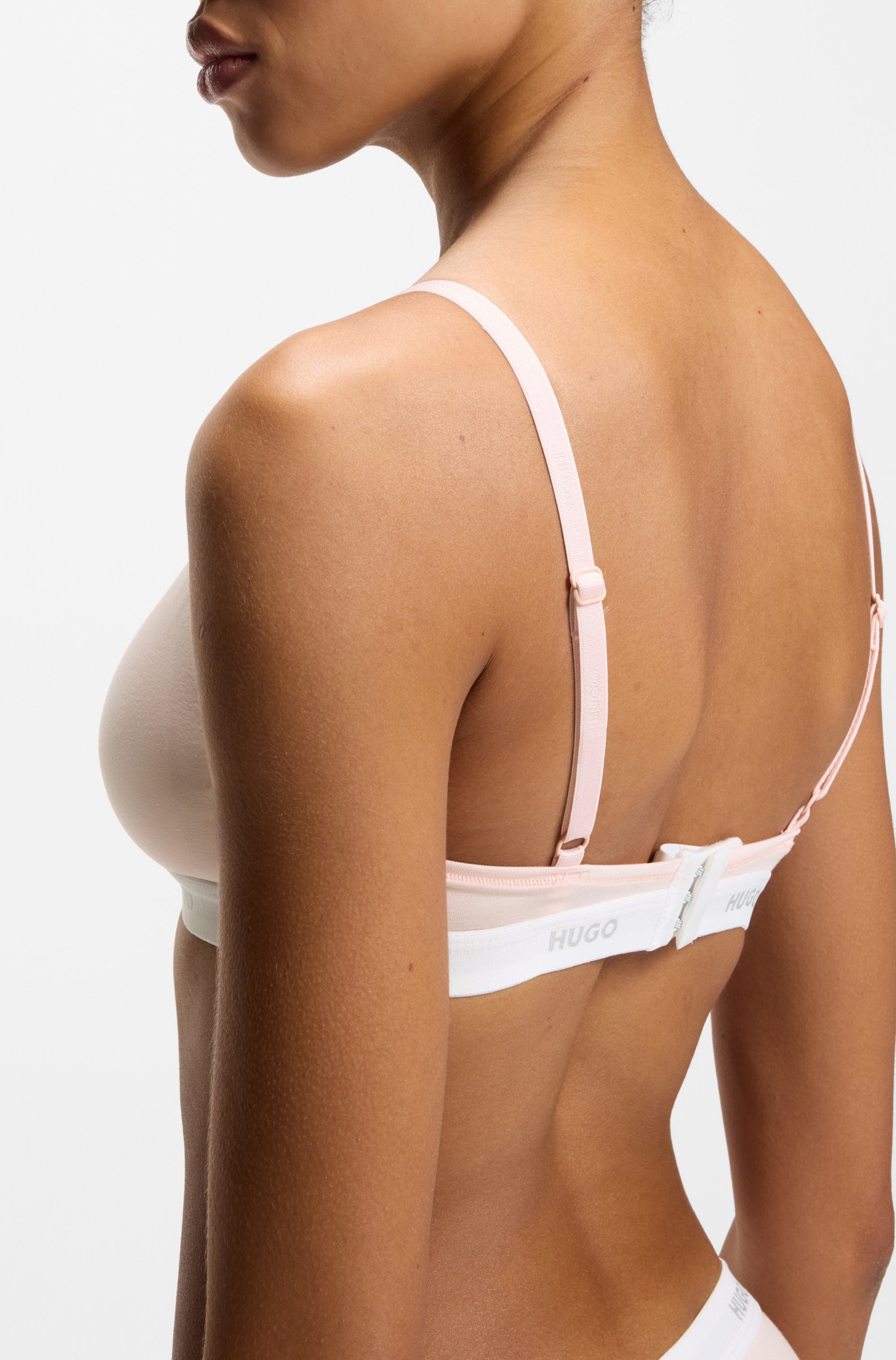 HUGO Underwear Triangel-BH »aus Stretch-Baumwolle mit Logo-Unterbrustband« mit herausnehmbaren Polstern, geformte Körbchen