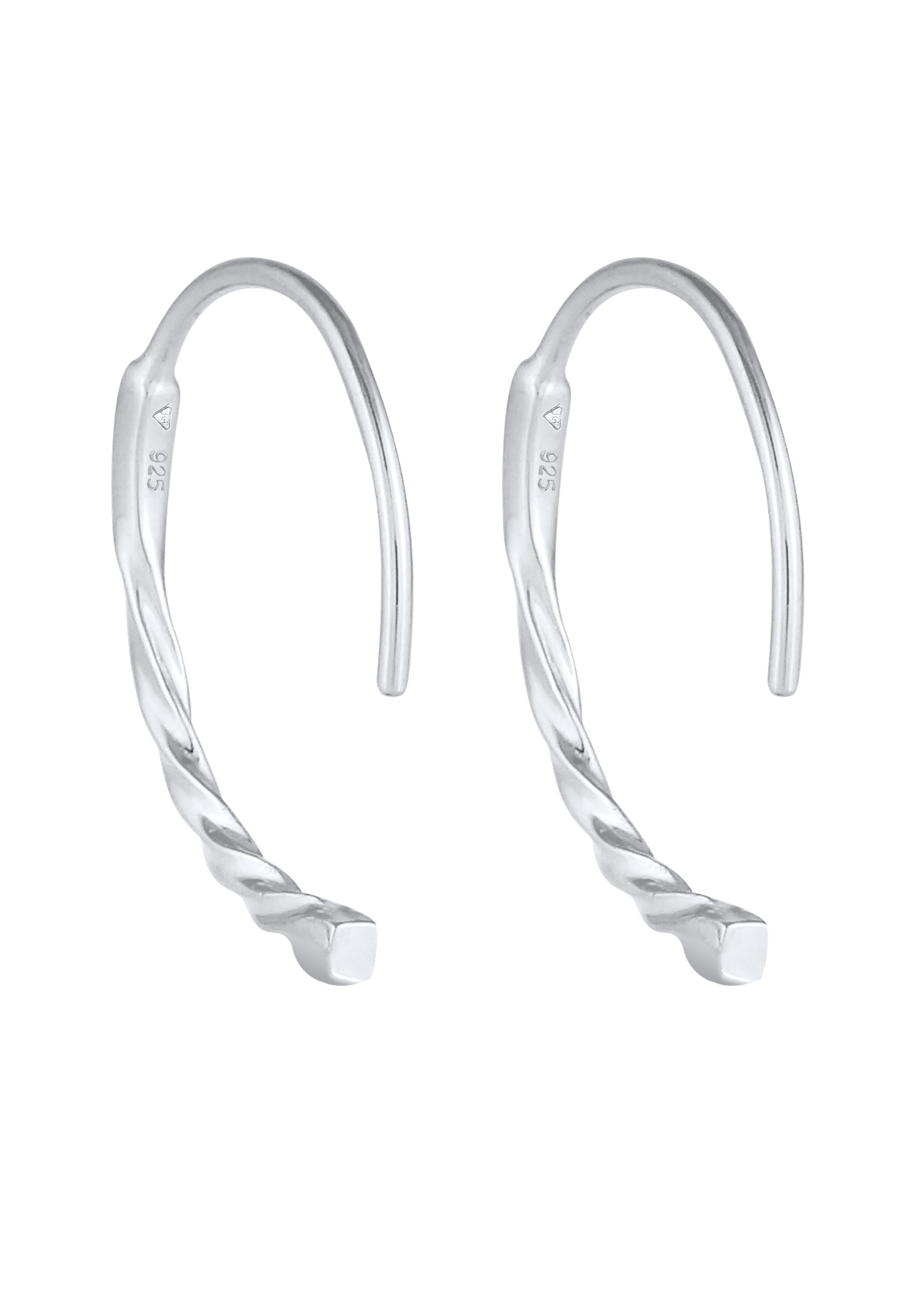 Elli Paar Creolen »Ohrringe Creolen Oval Twist Design Offen 925 Silber«