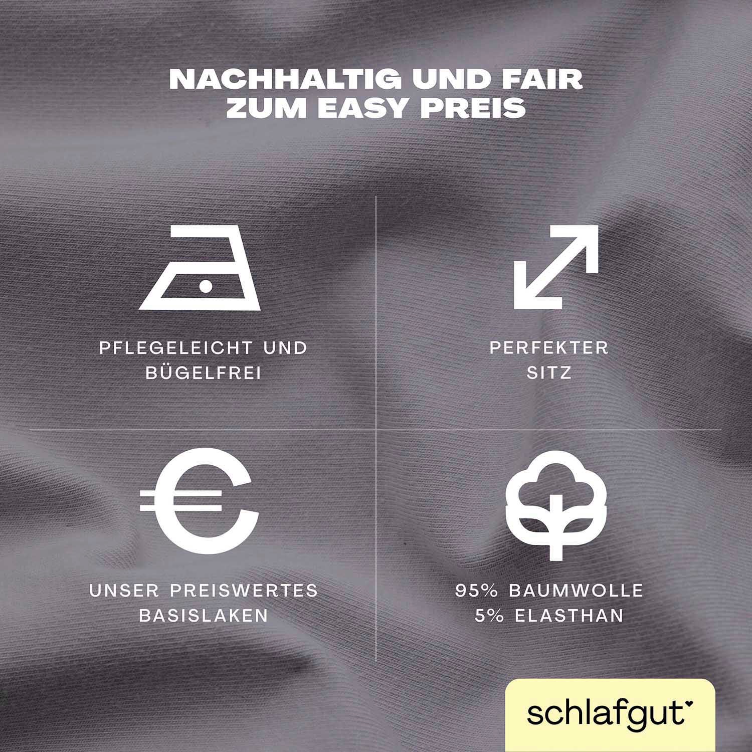 Schlafgut Spannbettlaken »EASY Jersey Elasthan Boxspring«, MADE IN GREEN by OEKO-TEX®