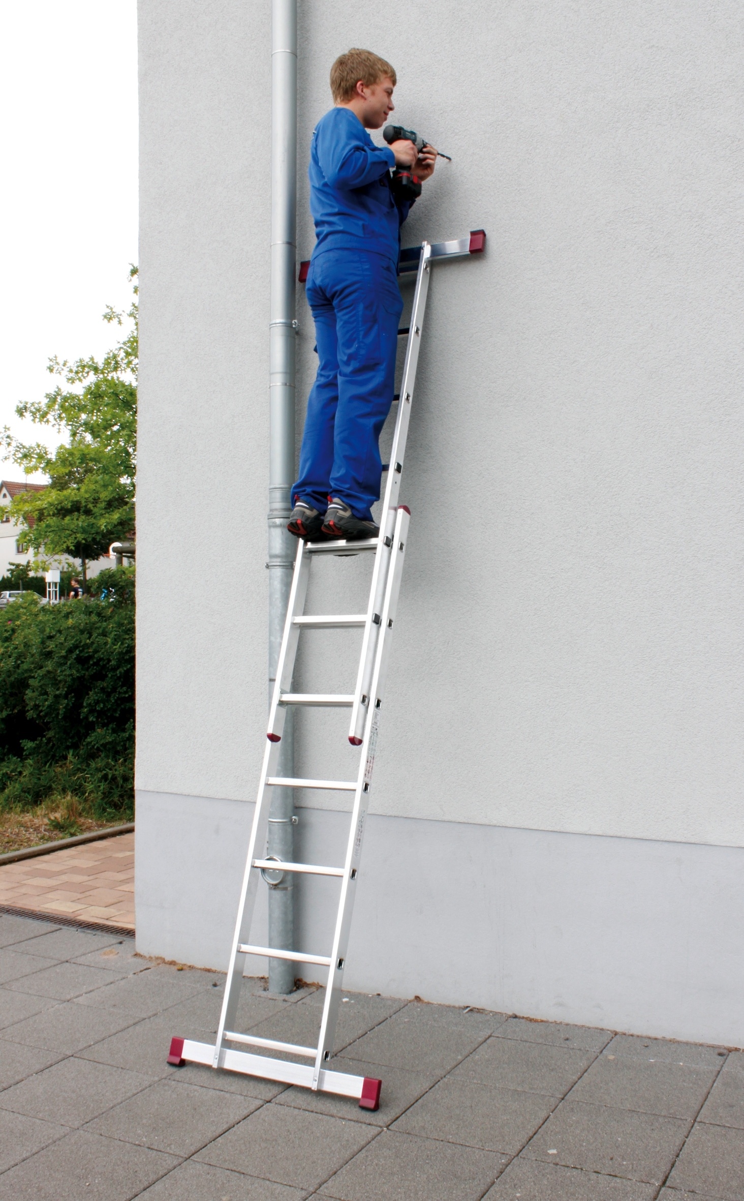 KRAUSE Schiebeleiter »Corda«, 2x7 Sprossen
