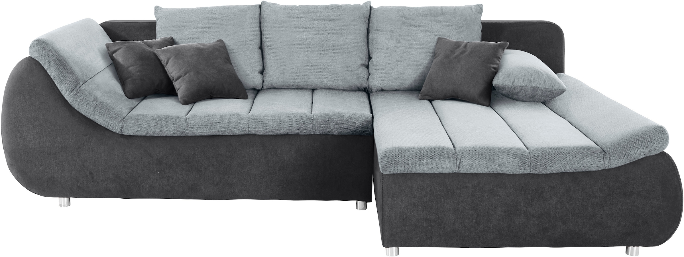 INOSIGN Ecksofa »Imola, elegant und modern, aktuelle Steppung im Sitz, bequem, L-Form«, frei im Raum stellbar, wahlweise mit Bettfunktion und Bettkasten