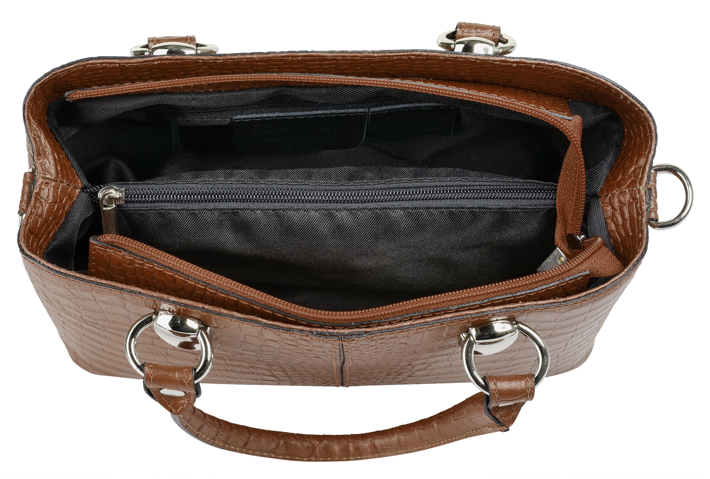 Cluty Umhängetasche, echt Leder, Made in Italy