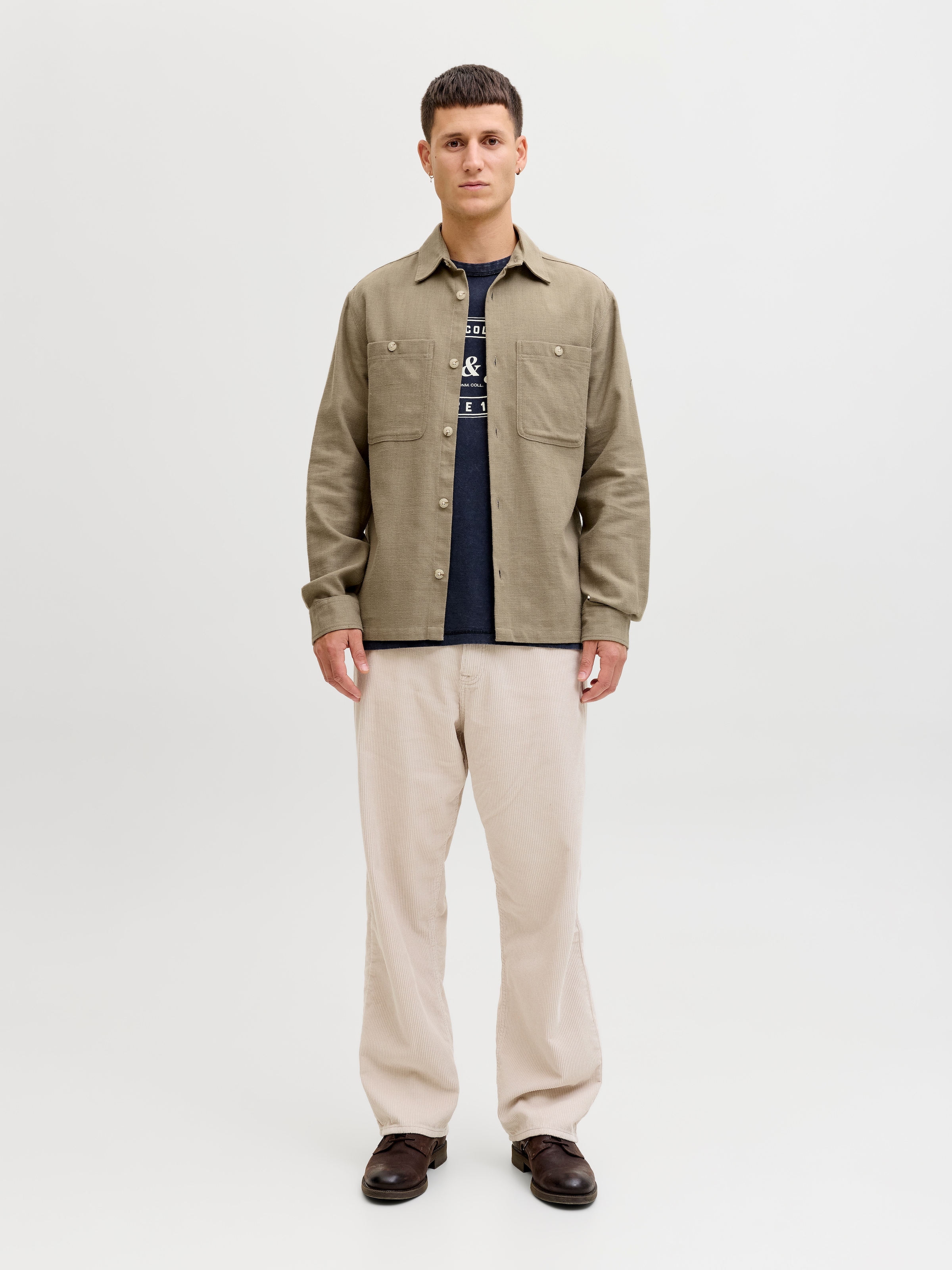Jack & Jones Langarmhemd »JPRBLURAYLE LINEN BL. SOLID LS SHIRT SN«